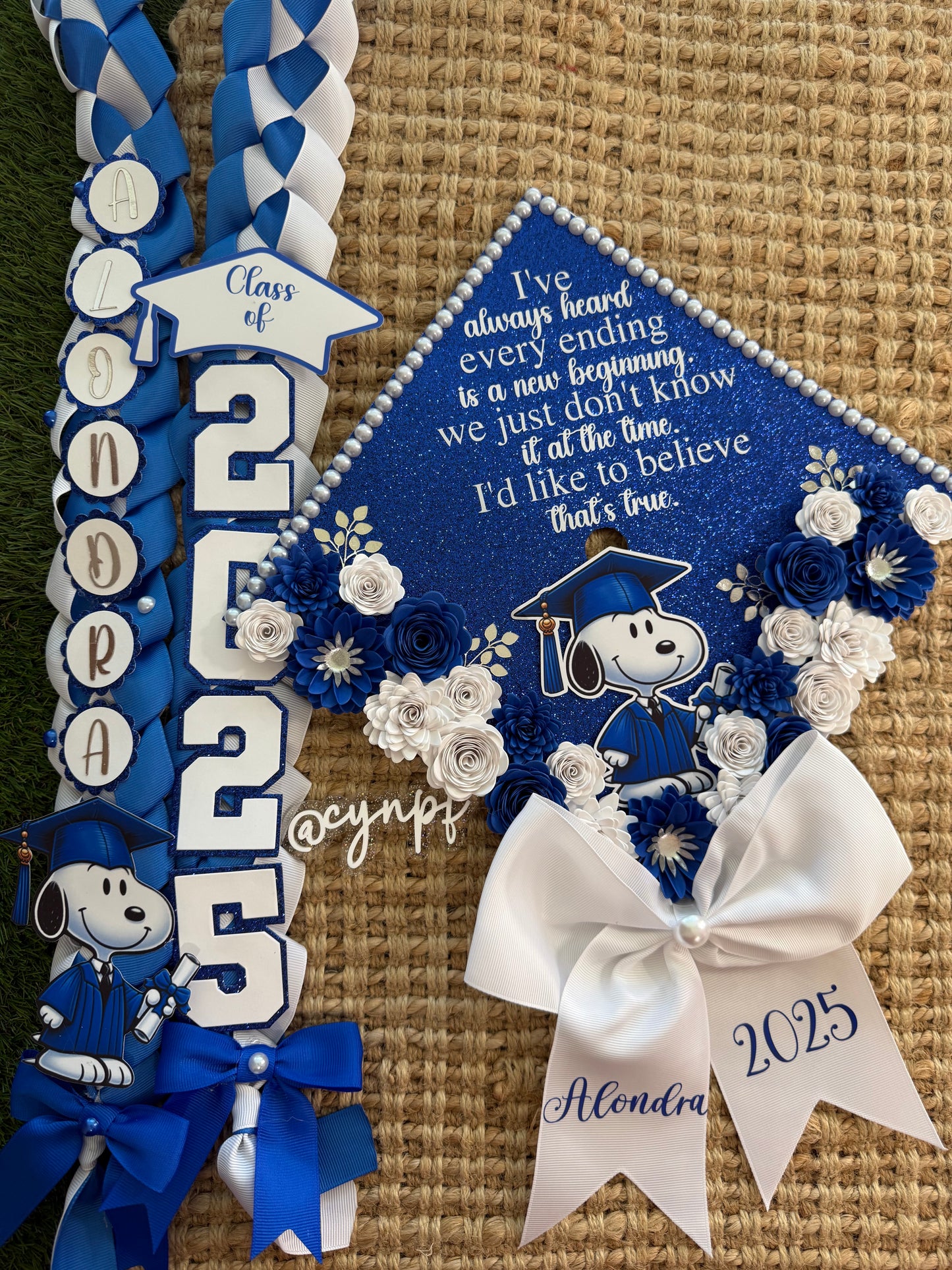 Grad cap topper & Grad Lei Bundle