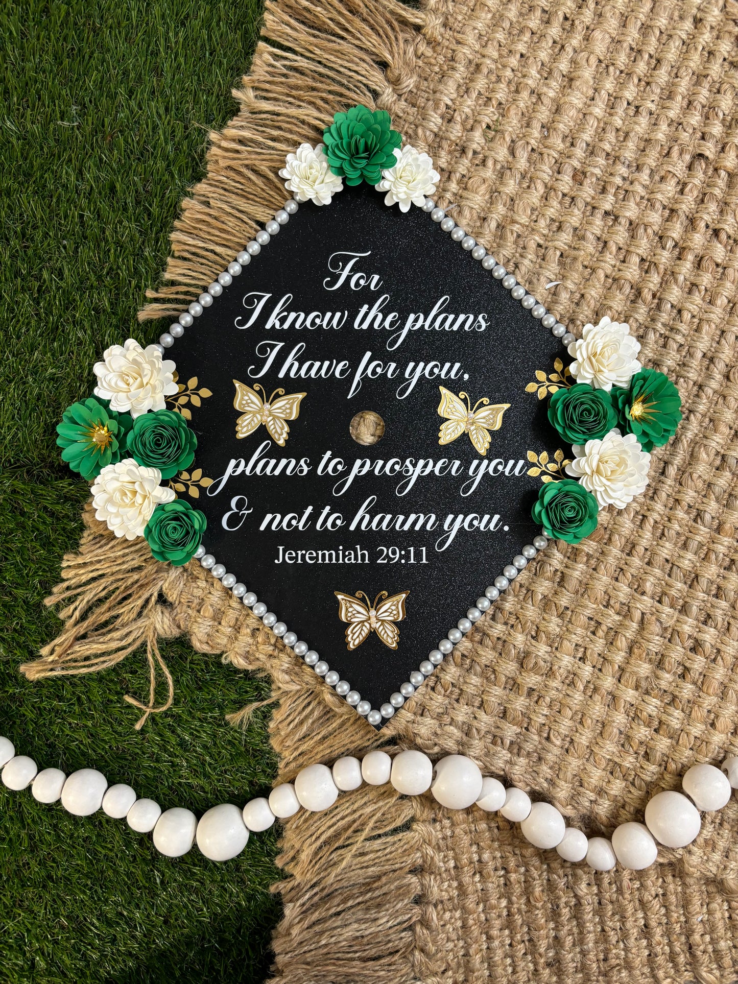 Grad Cap Topper Bling & Quote