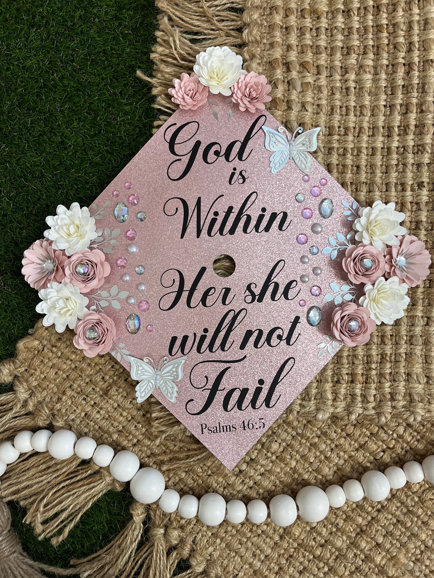 Grad Cap Topper Bling & Quote