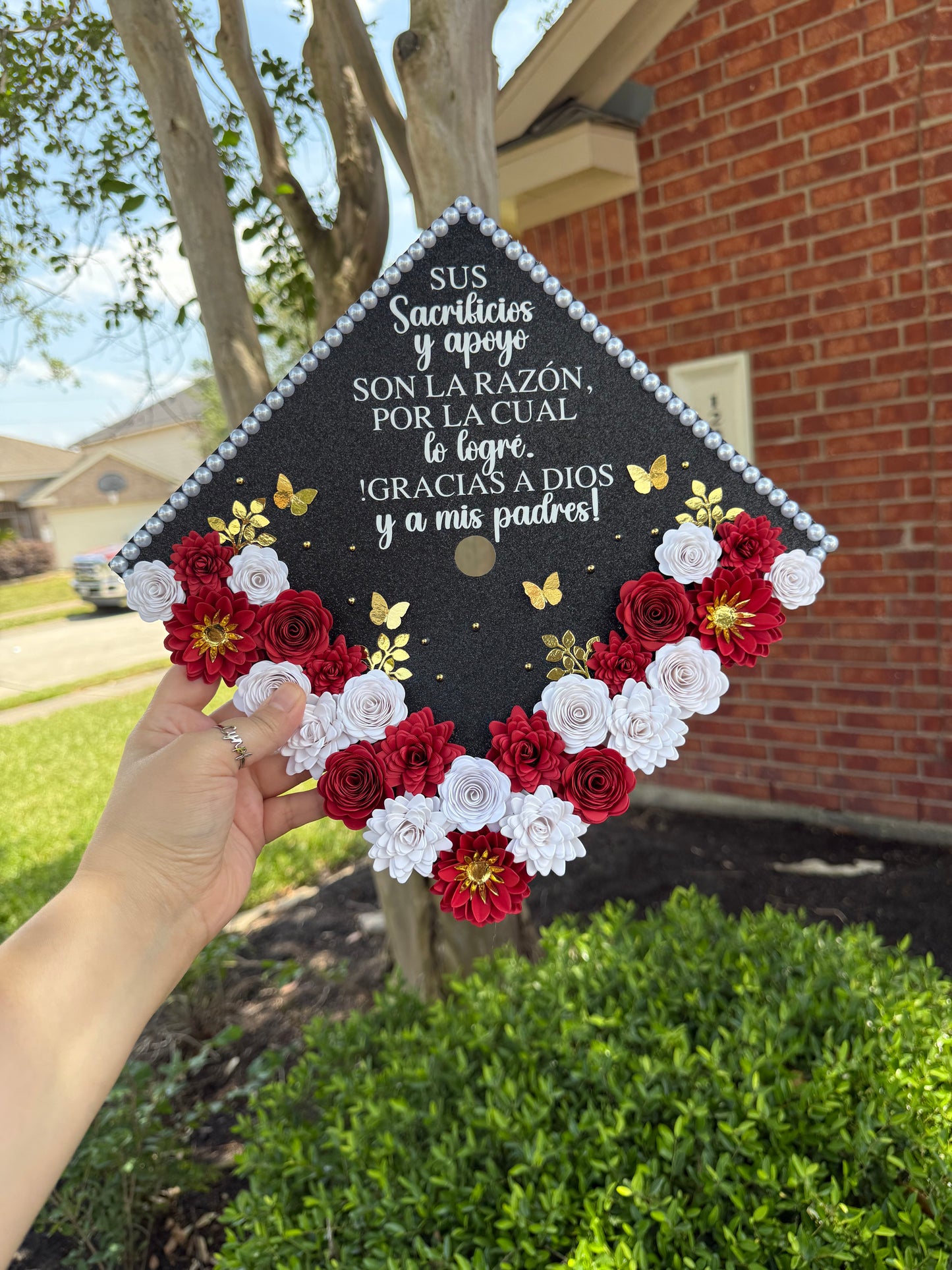 Grad Cap Topper Bottom Flowers