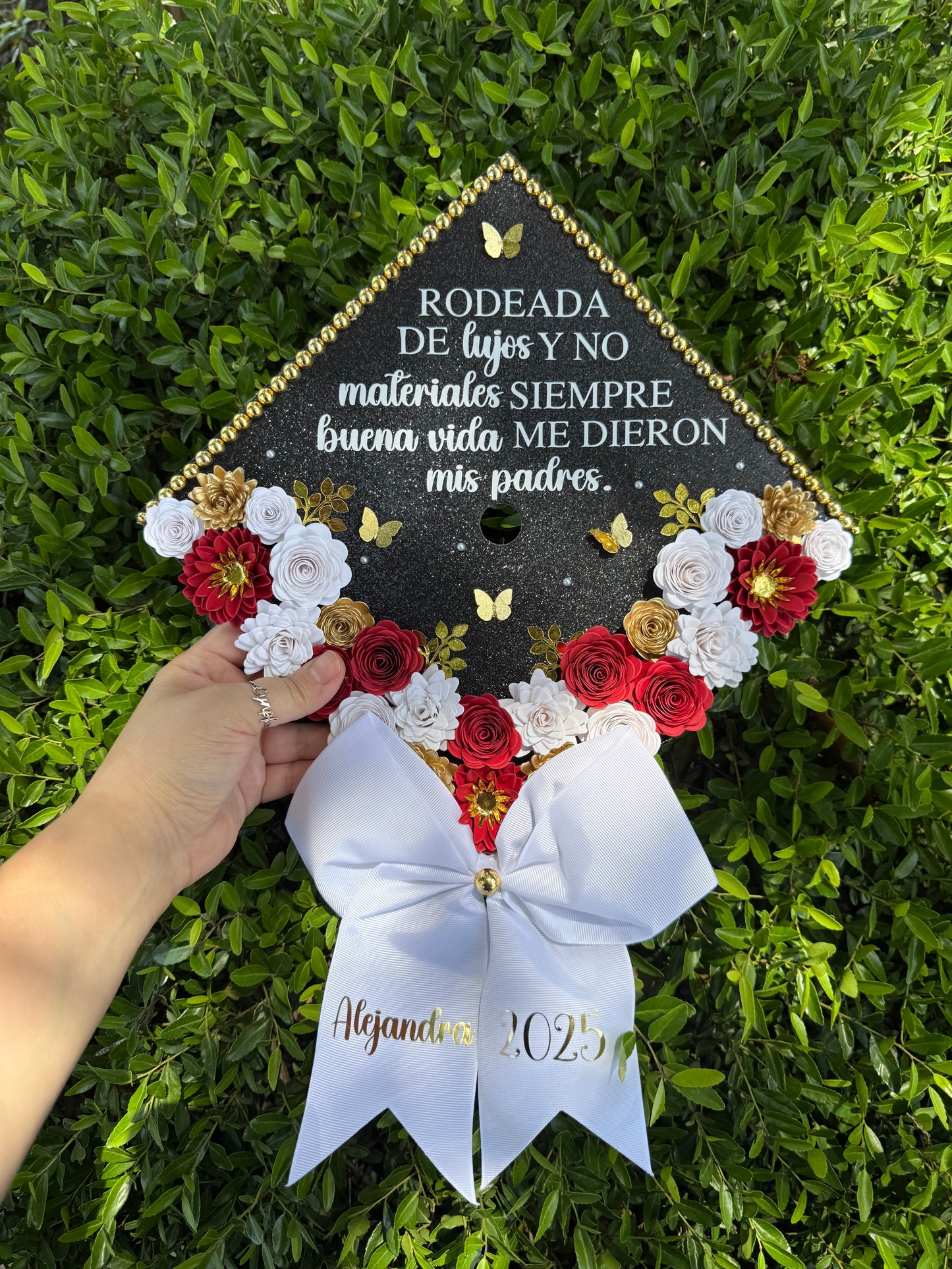 Grad Cap Topper Bottom Flowers