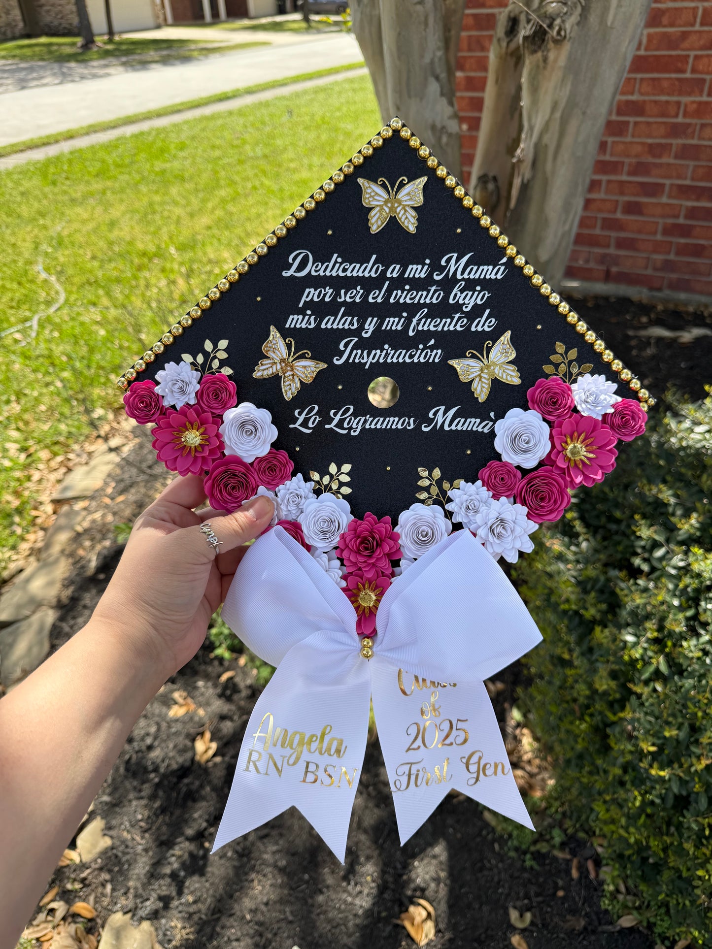 Grad Cap Topper Bottom Flowers