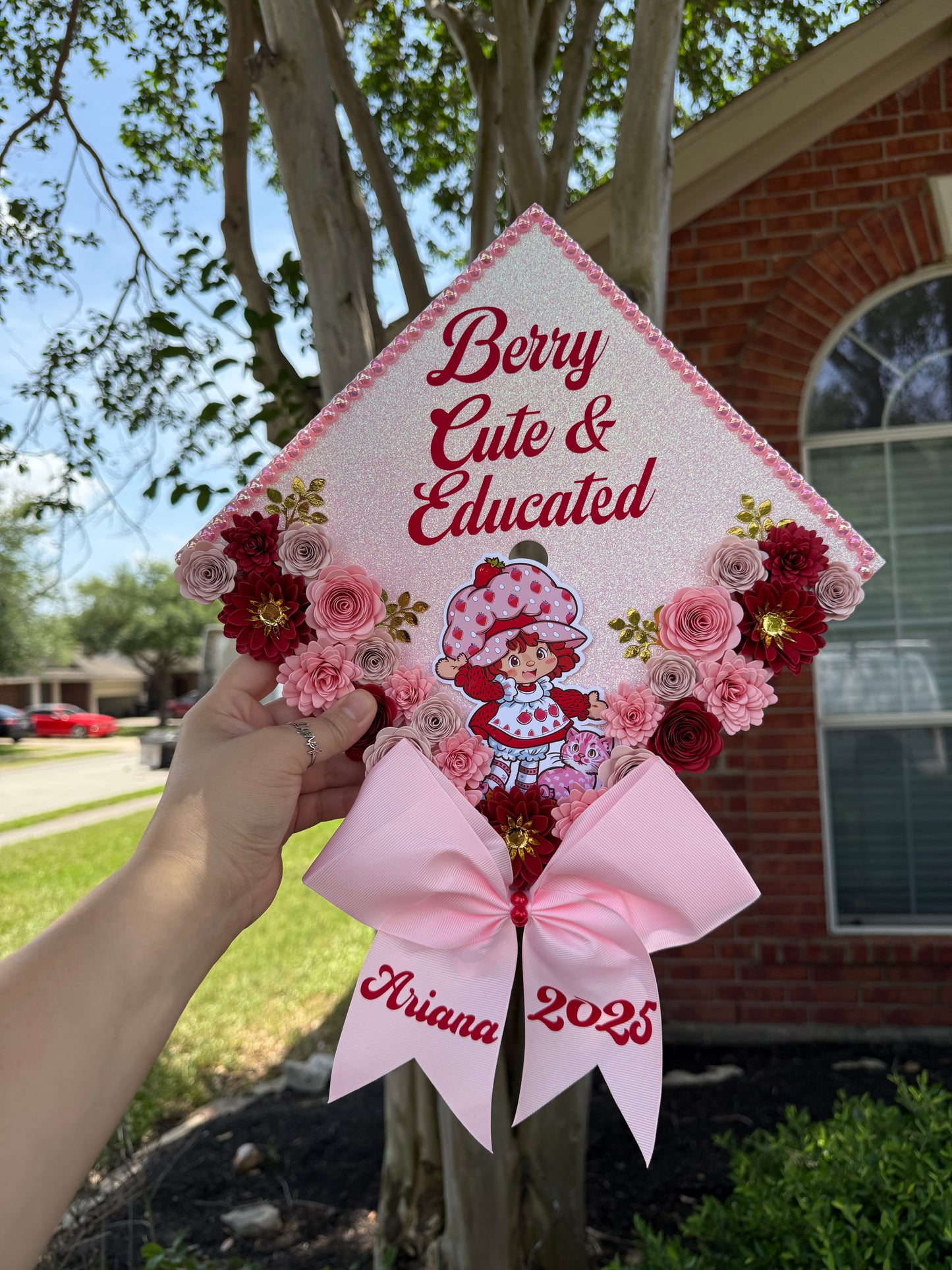 Strawberry grad cap