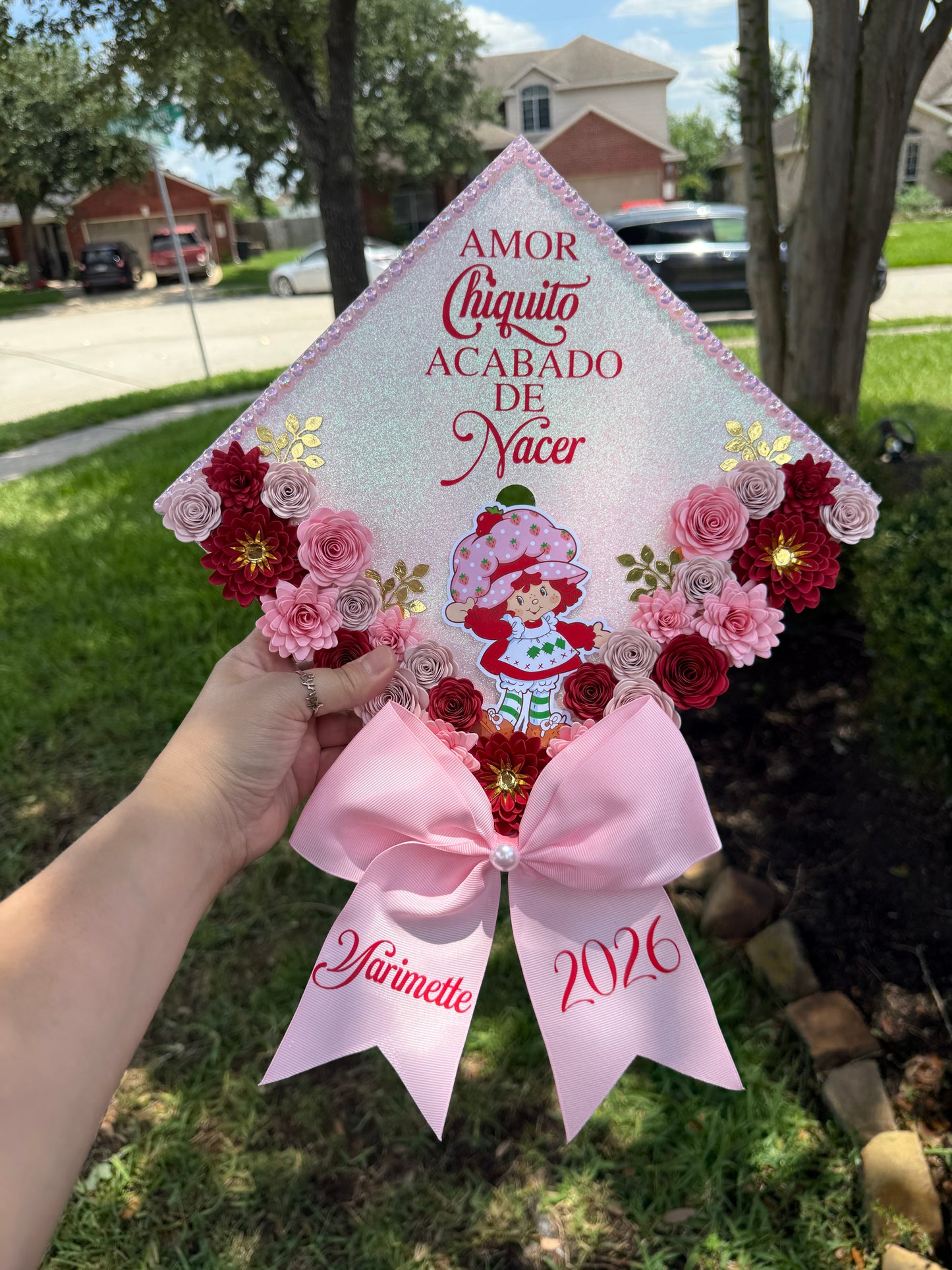 Strawberry grad cap