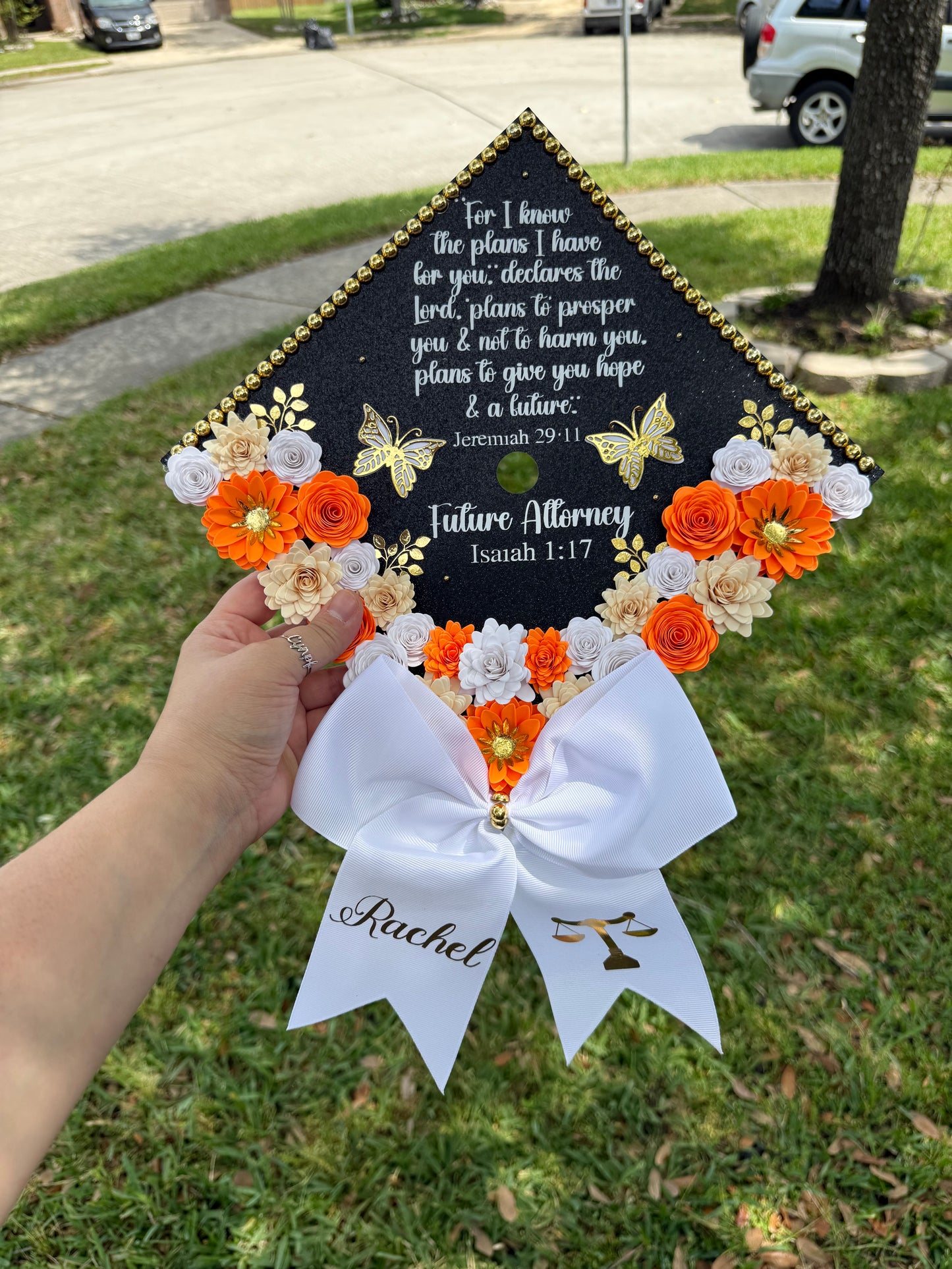 Grad Cap Topper Bottom Flowers