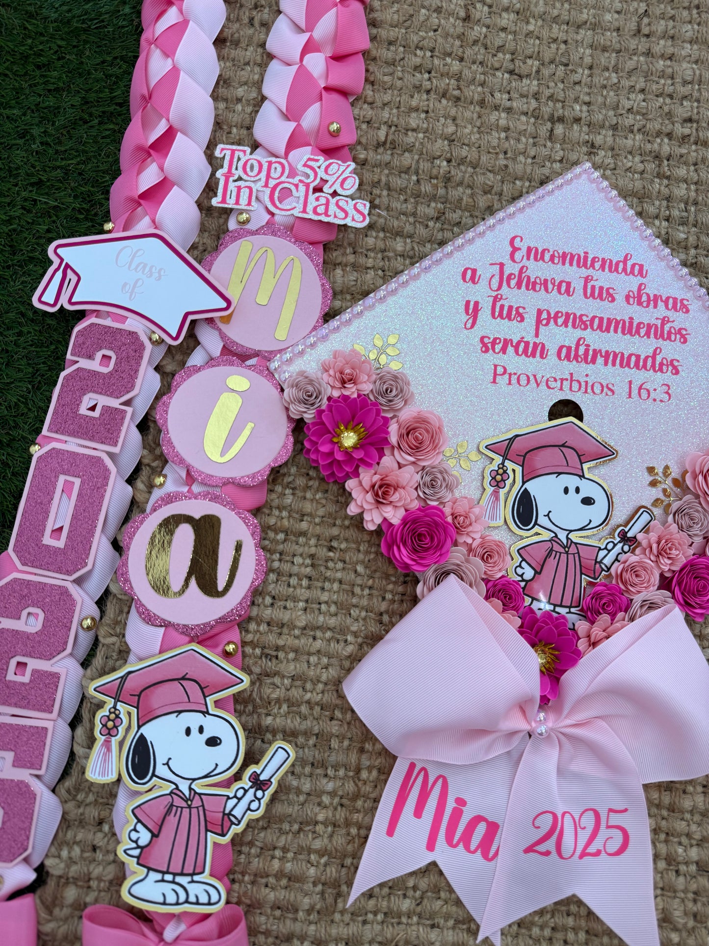 Grad cap topper & Grad Lei Bundle