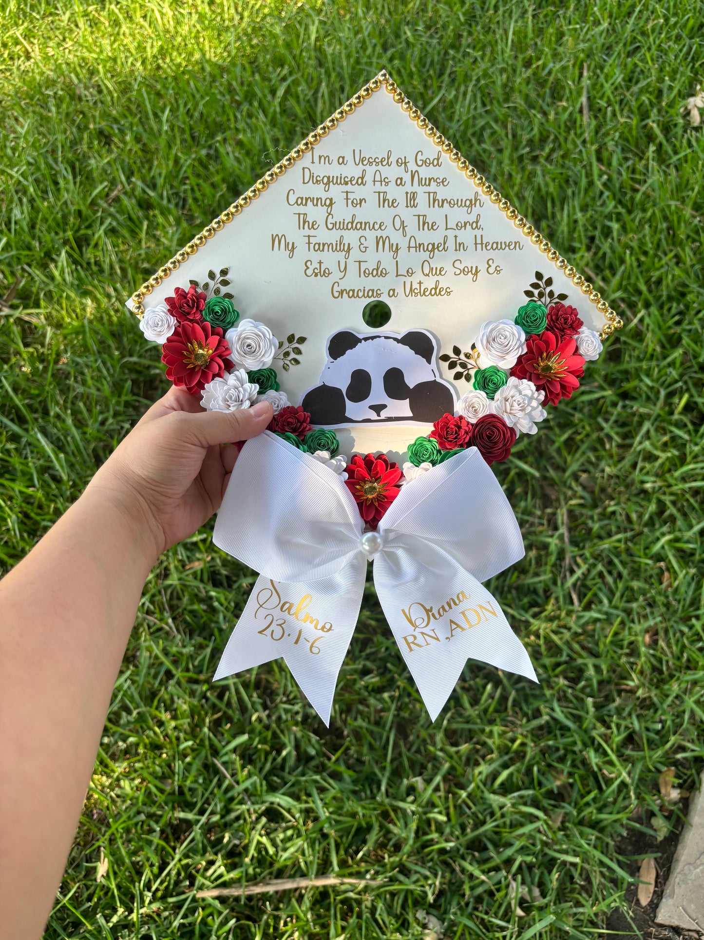 Grad Cap Topper Bottom Flowers
