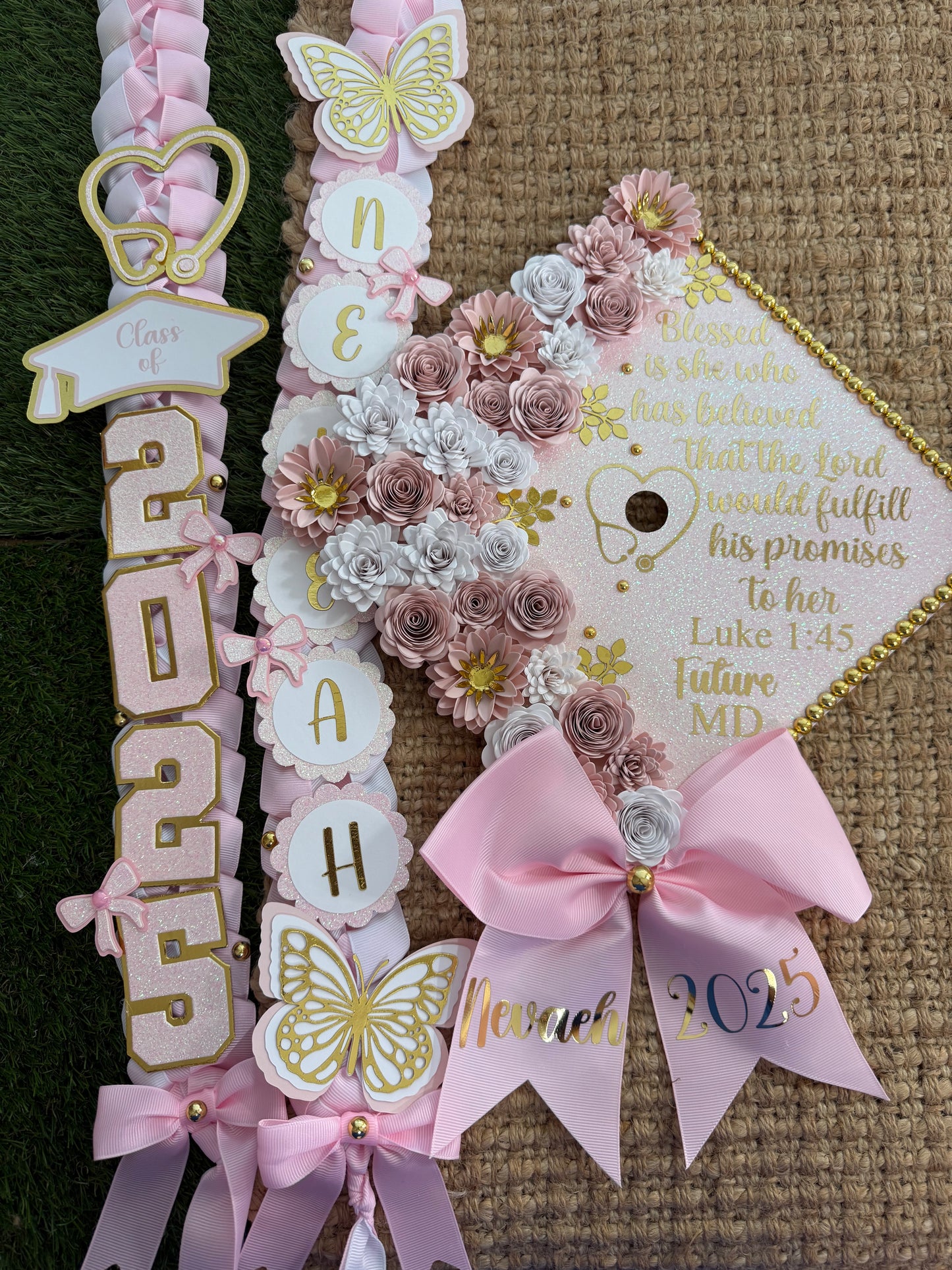 Grad cap topper & Grad Lei Bundle