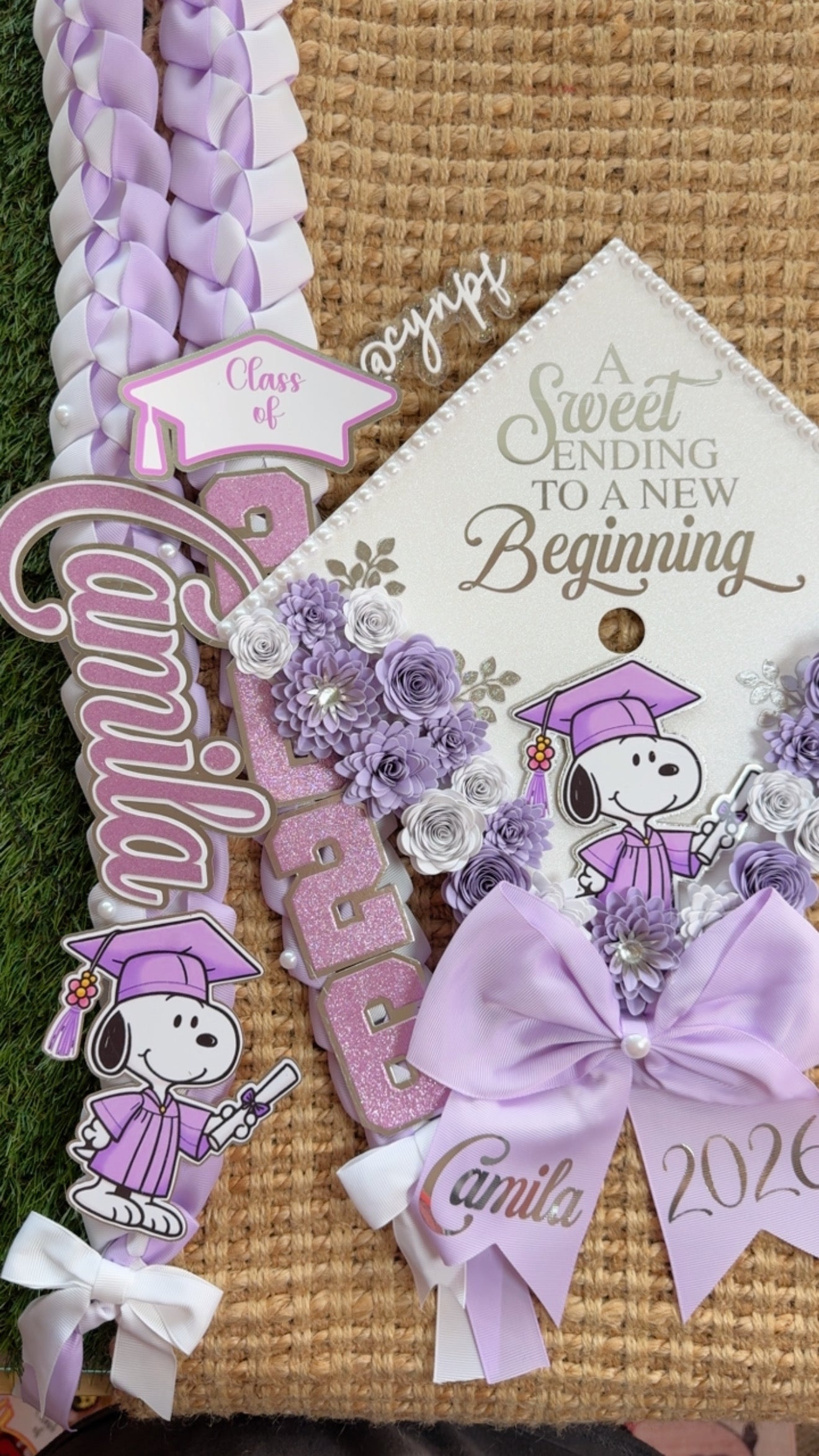 Grad cap topper & Grad Lei Bundle