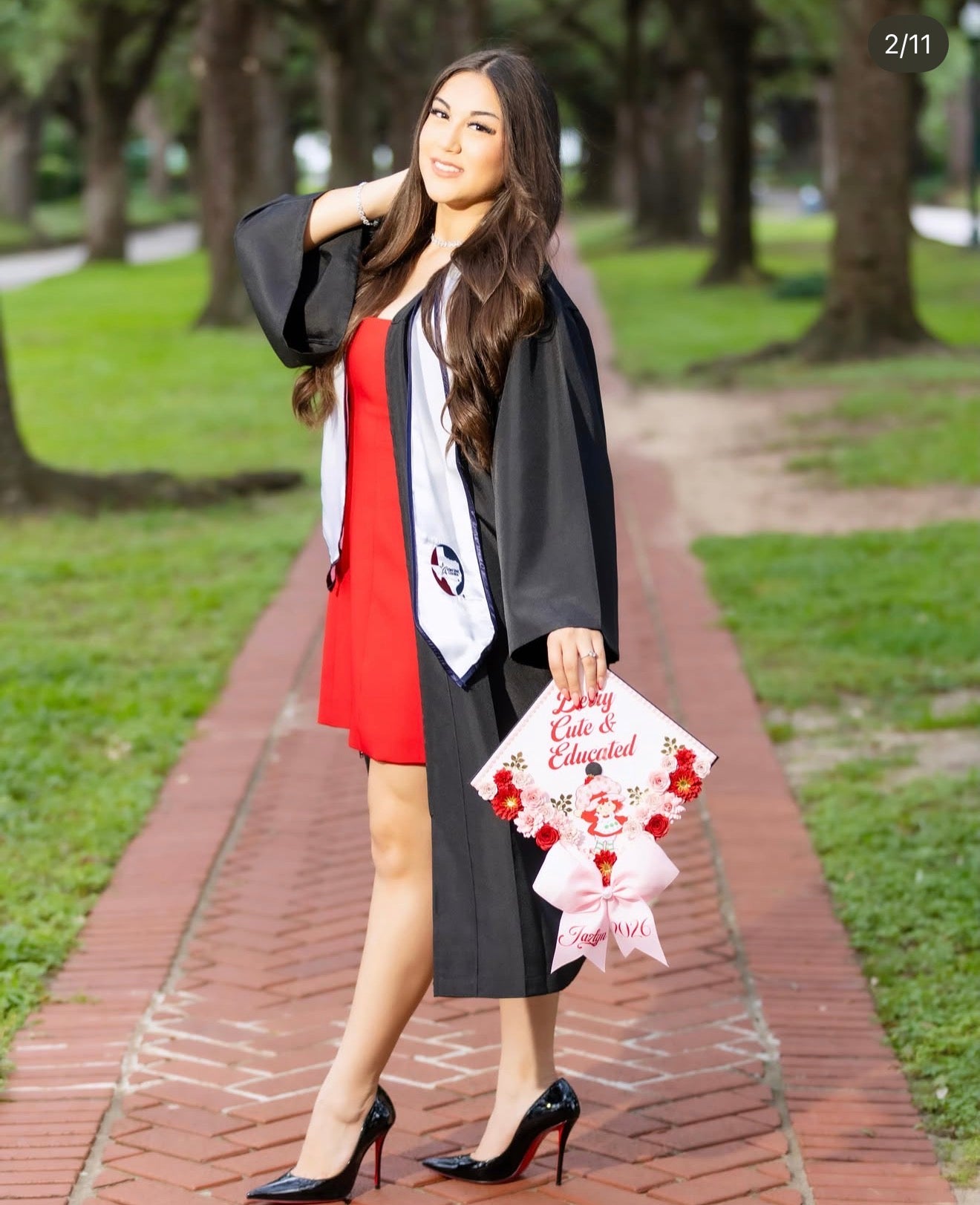 Strawberry grad cap