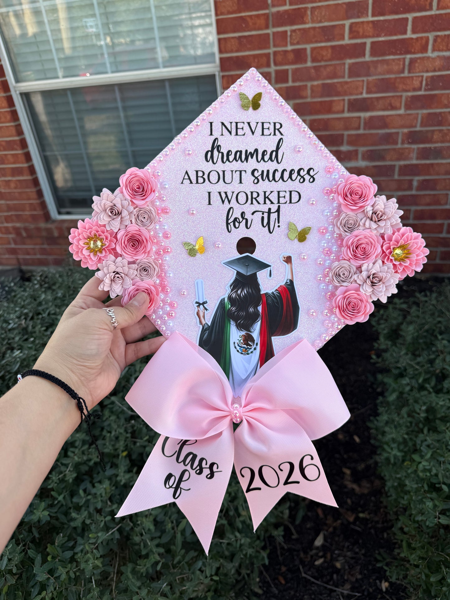 Grad Cap Topper Bling & Quote
