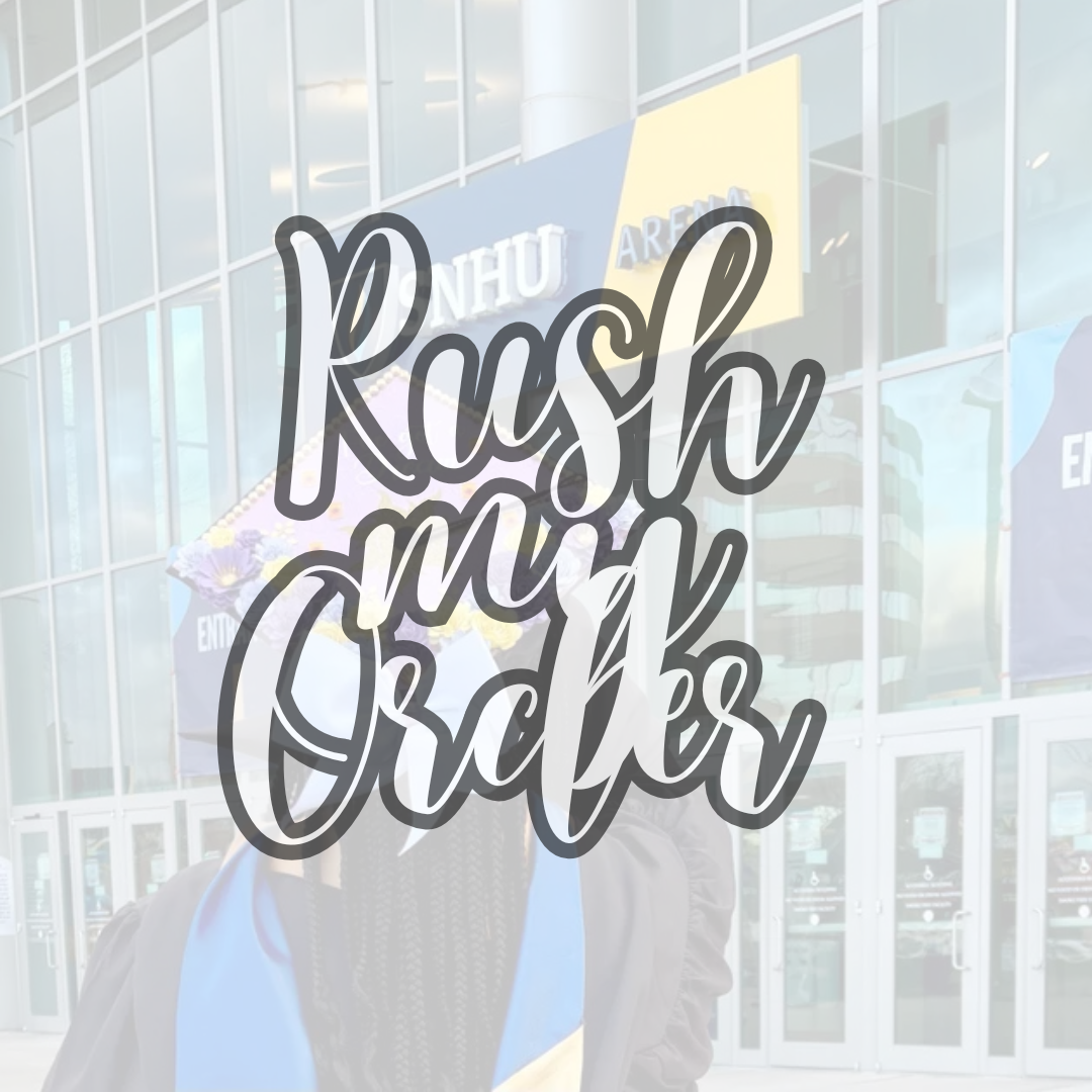 Rush my grad cap topper