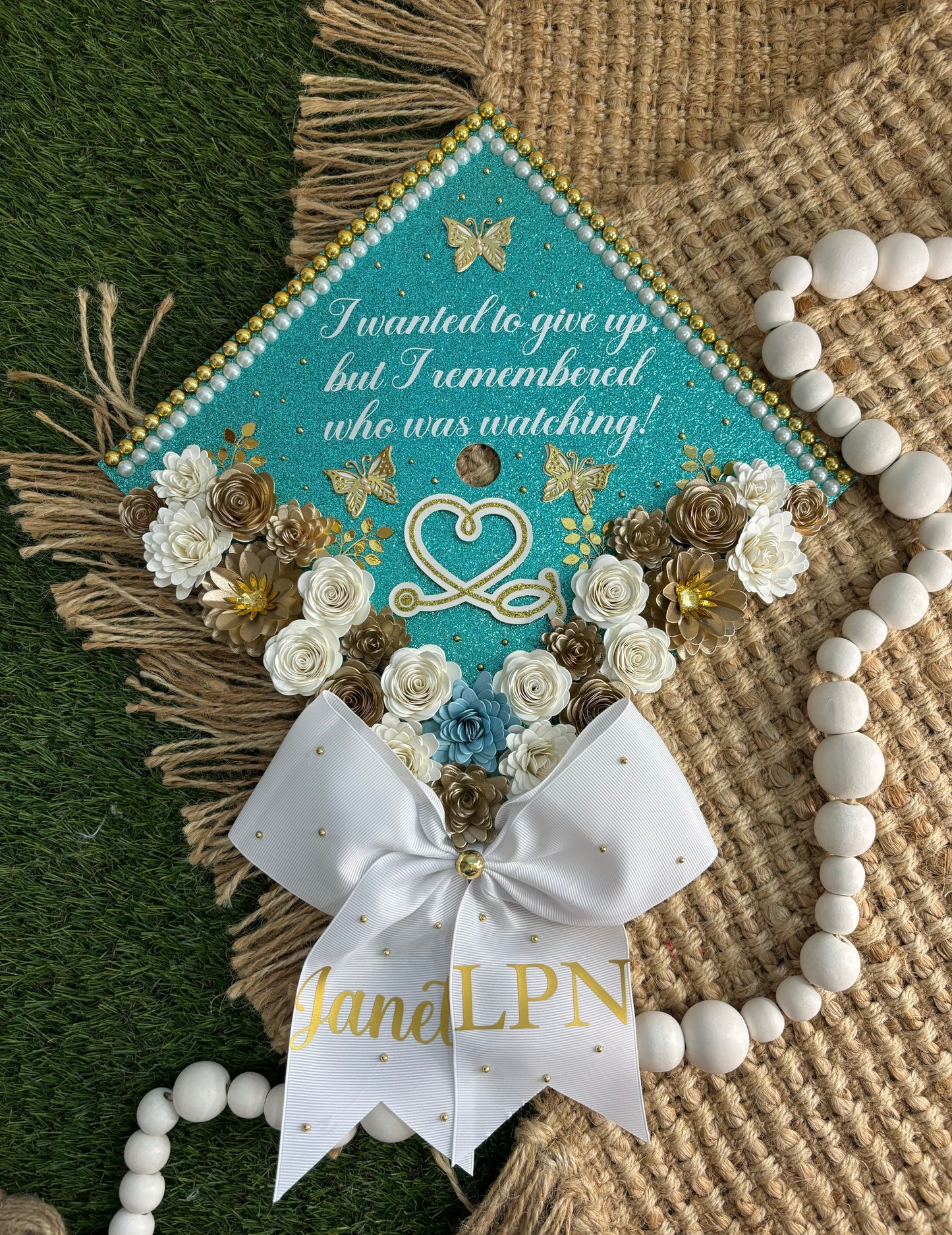 Grad Cap Topper Bottom Flowers