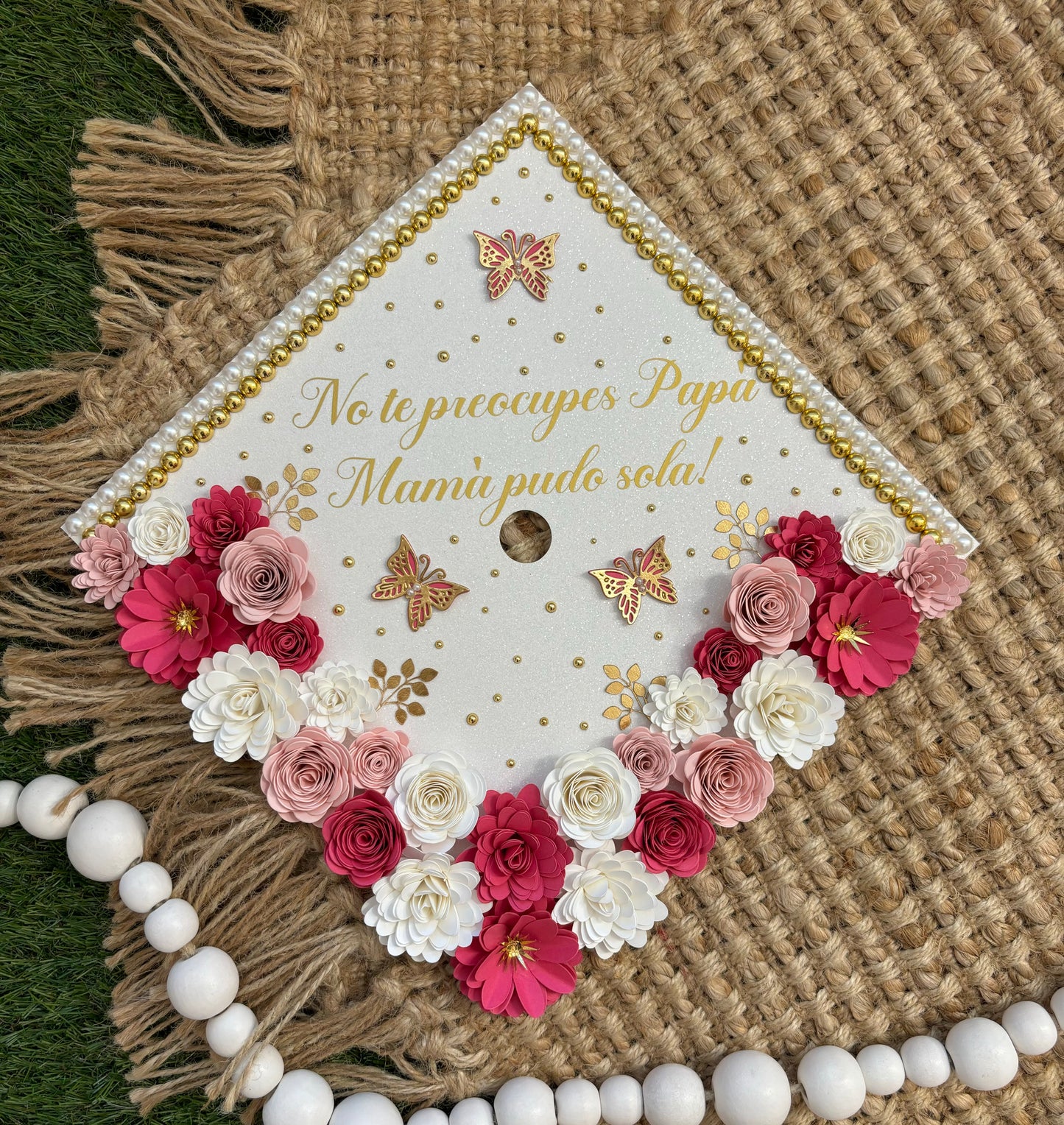 Grad Cap Topper Bottom Flowers