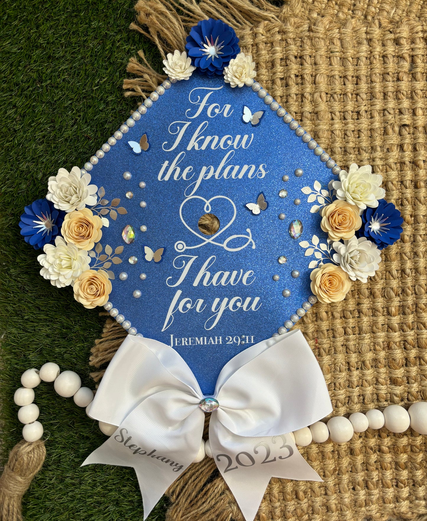 Grad Cap Topper Bling & Quote