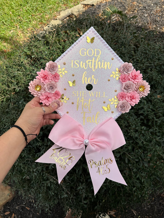 Grad Cap Topper Bling & Quote