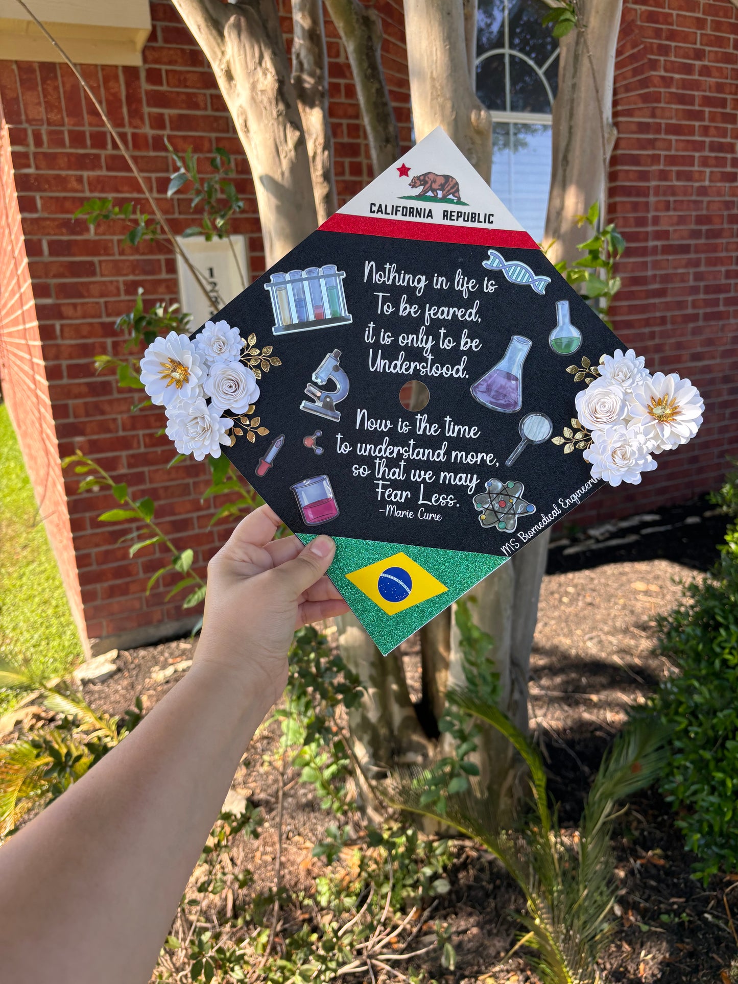 Grad Cap Topper 2 Country flags & Flowers