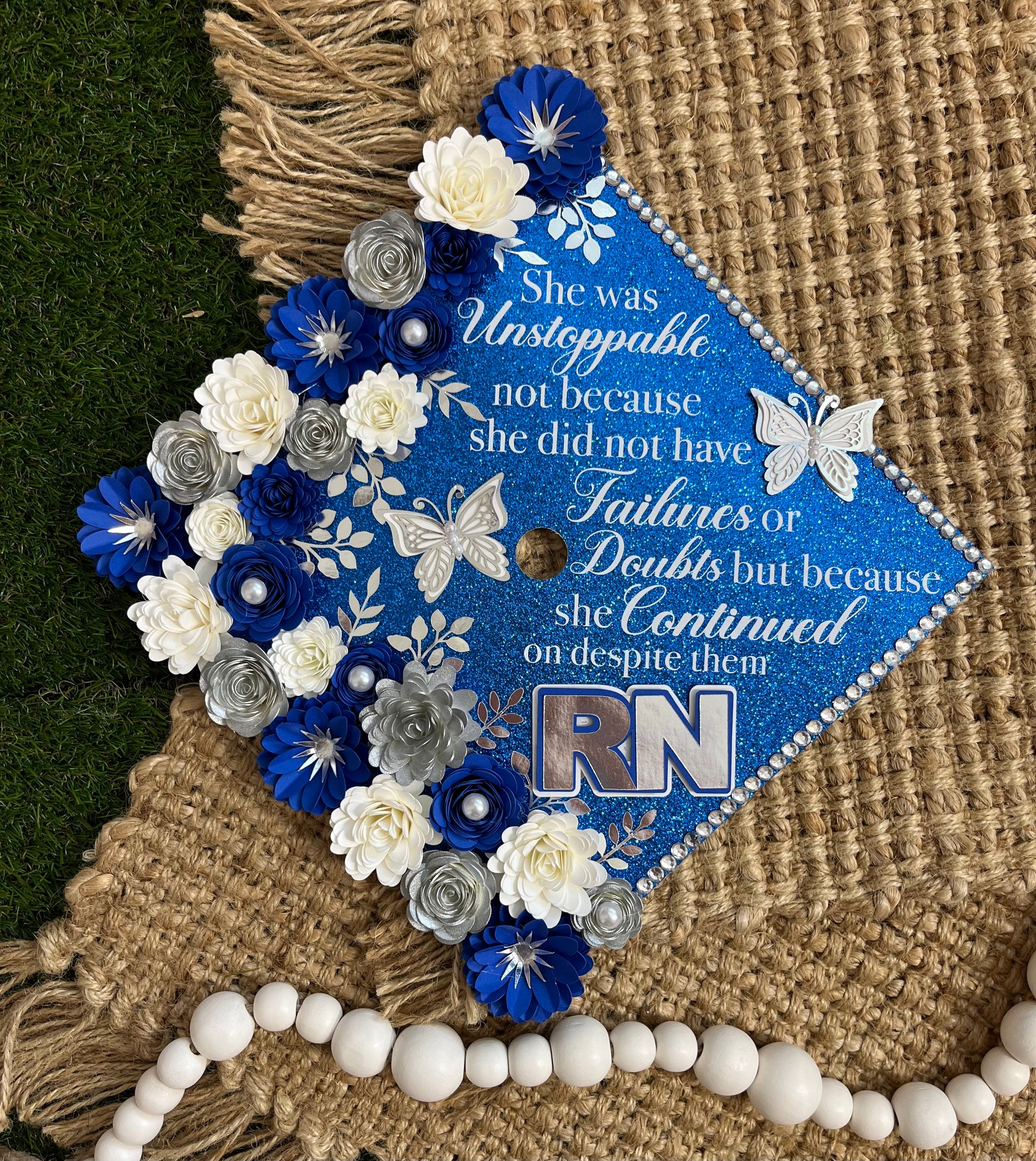 Custom Grad cap topper – Cynthia's paper flowers