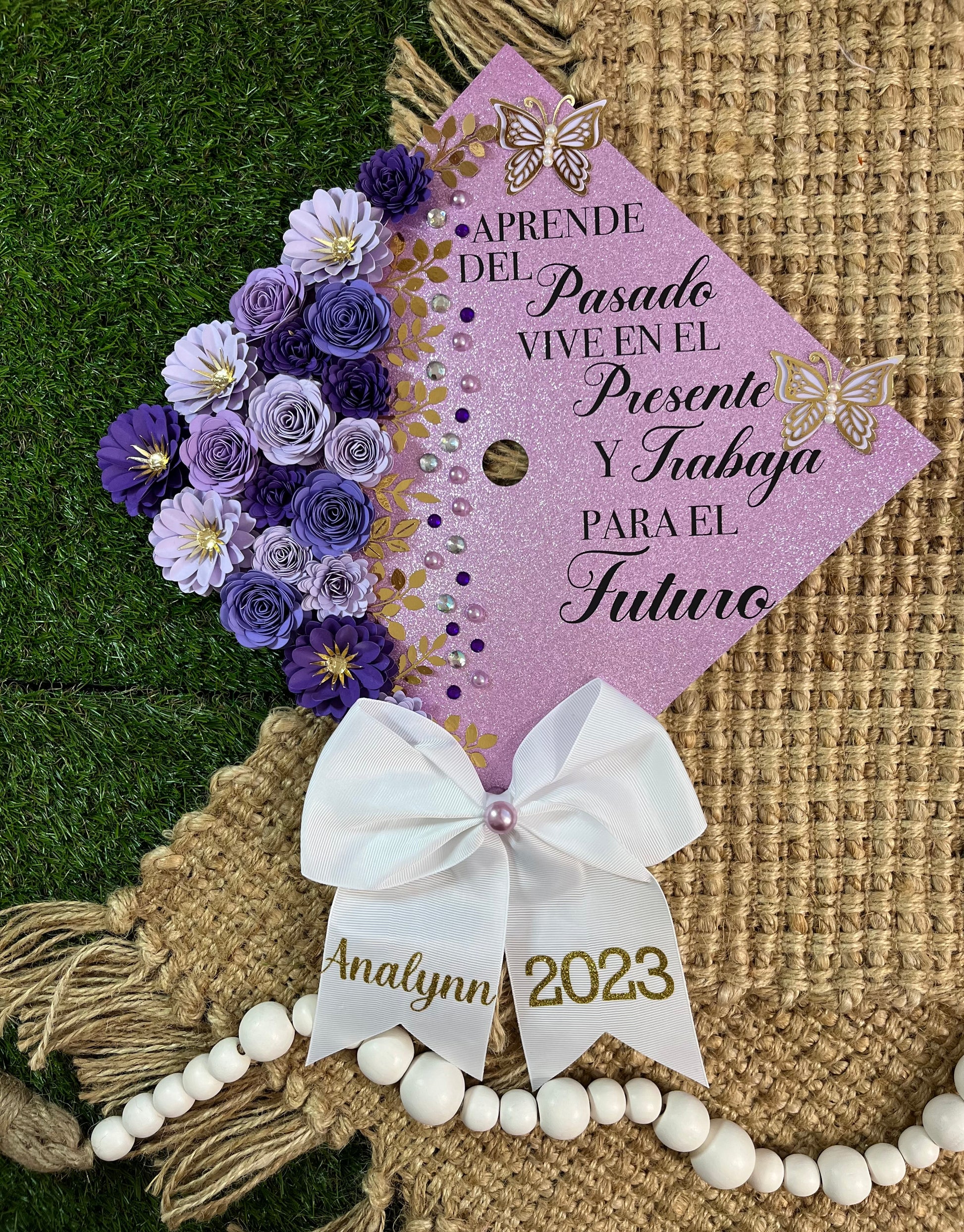 Custom Grad cap topper – Cynthia's paper flowers