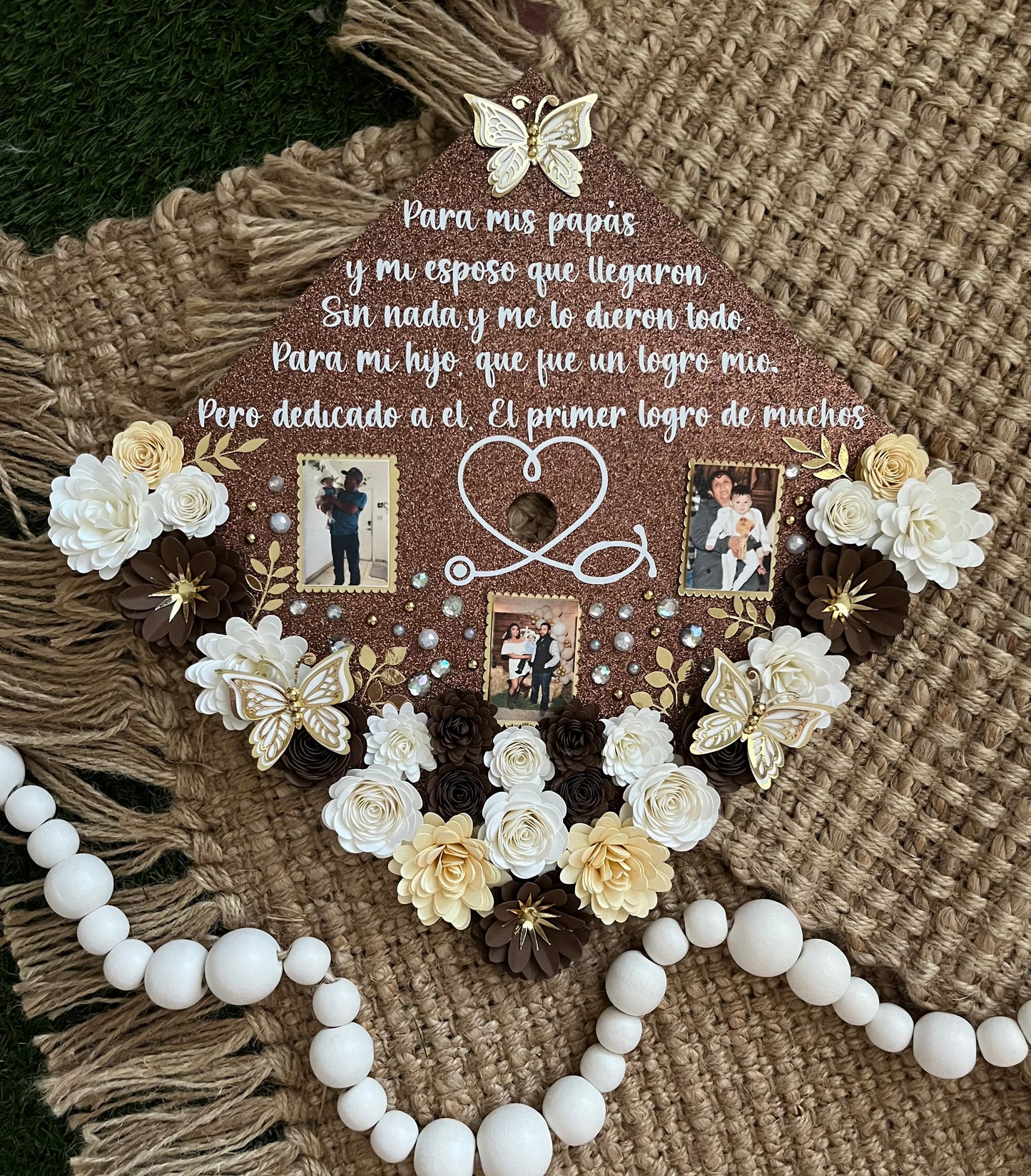 Grad Cap Topper Bottom Flowers