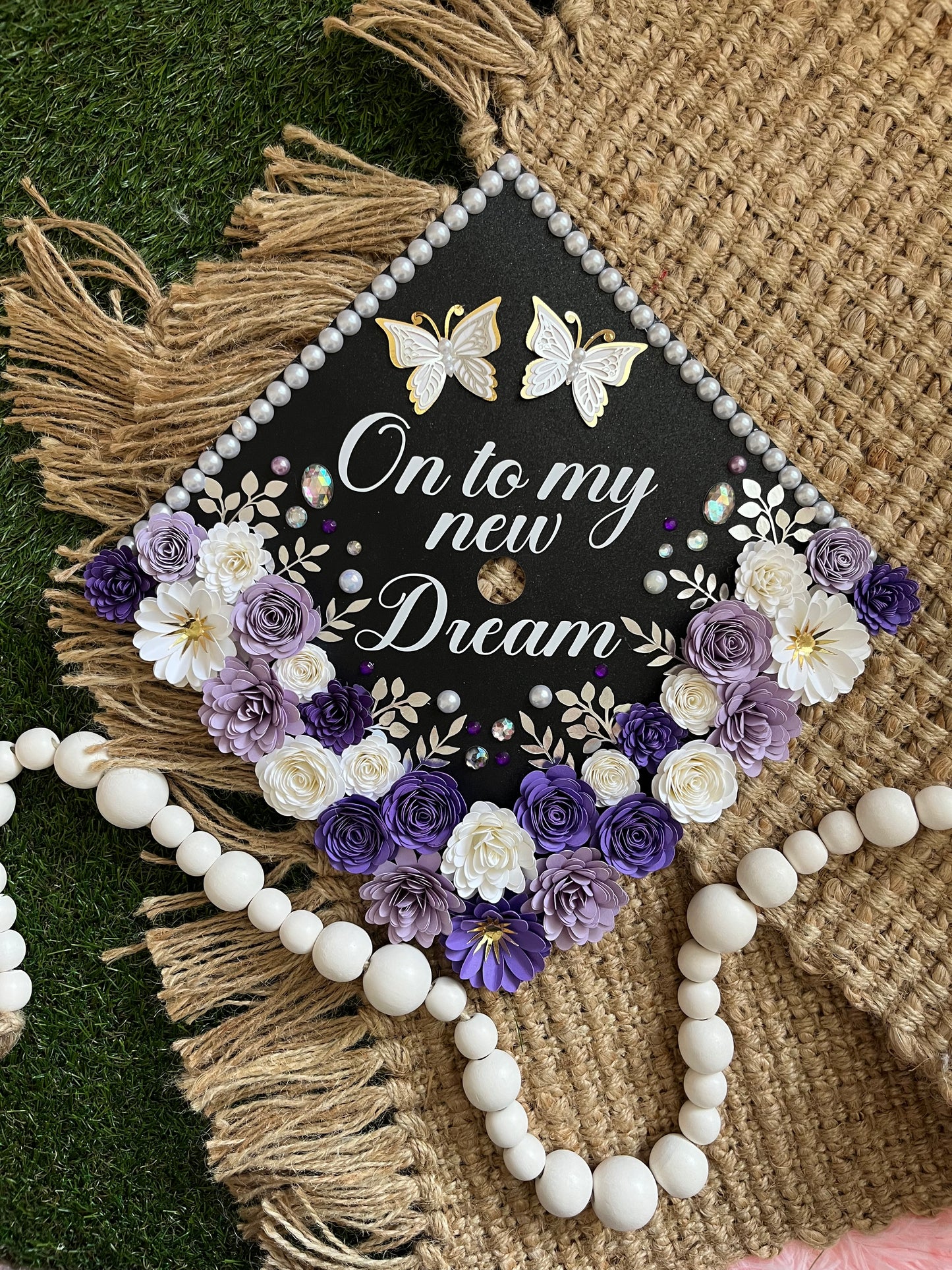 Grad Cap Topper Bottom Flowers