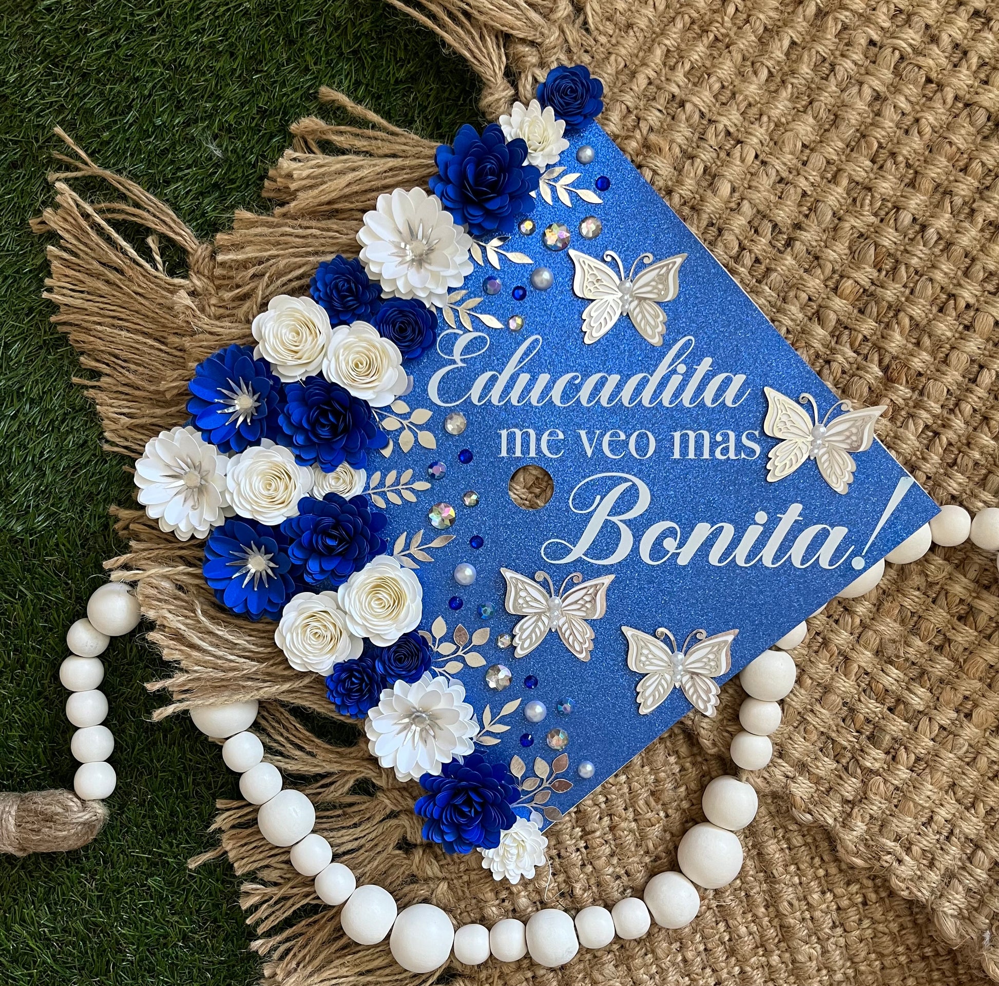 Custom Grad cap topper – Cynthia's paper flowers