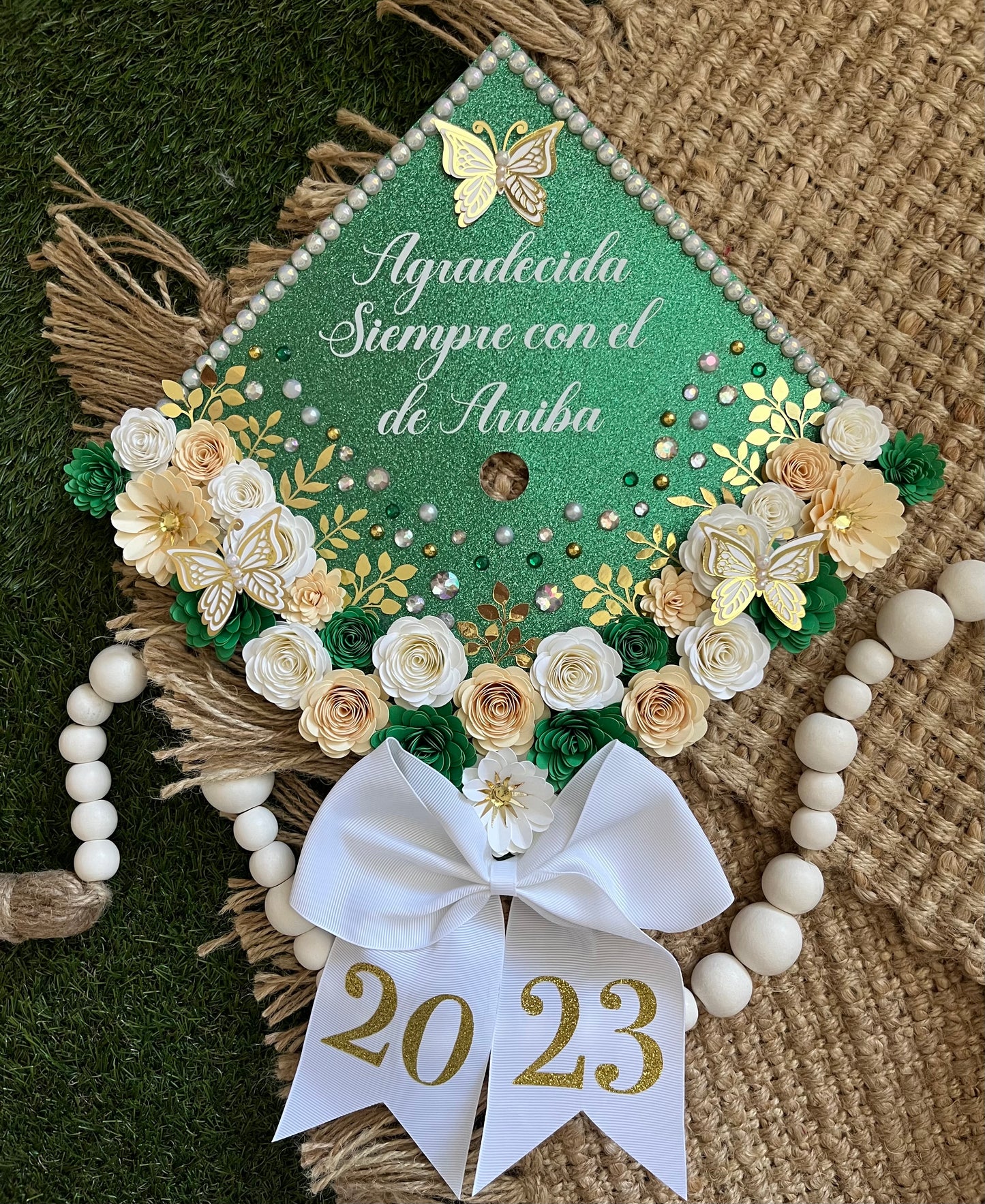 Grad Cap Topper Bottom Flowers