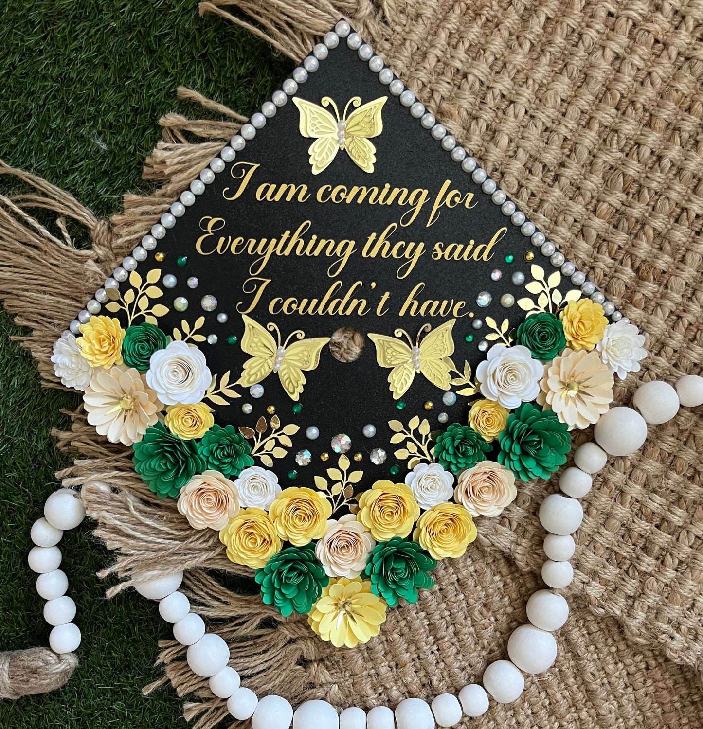 Grad Cap Topper Bottom Flowers