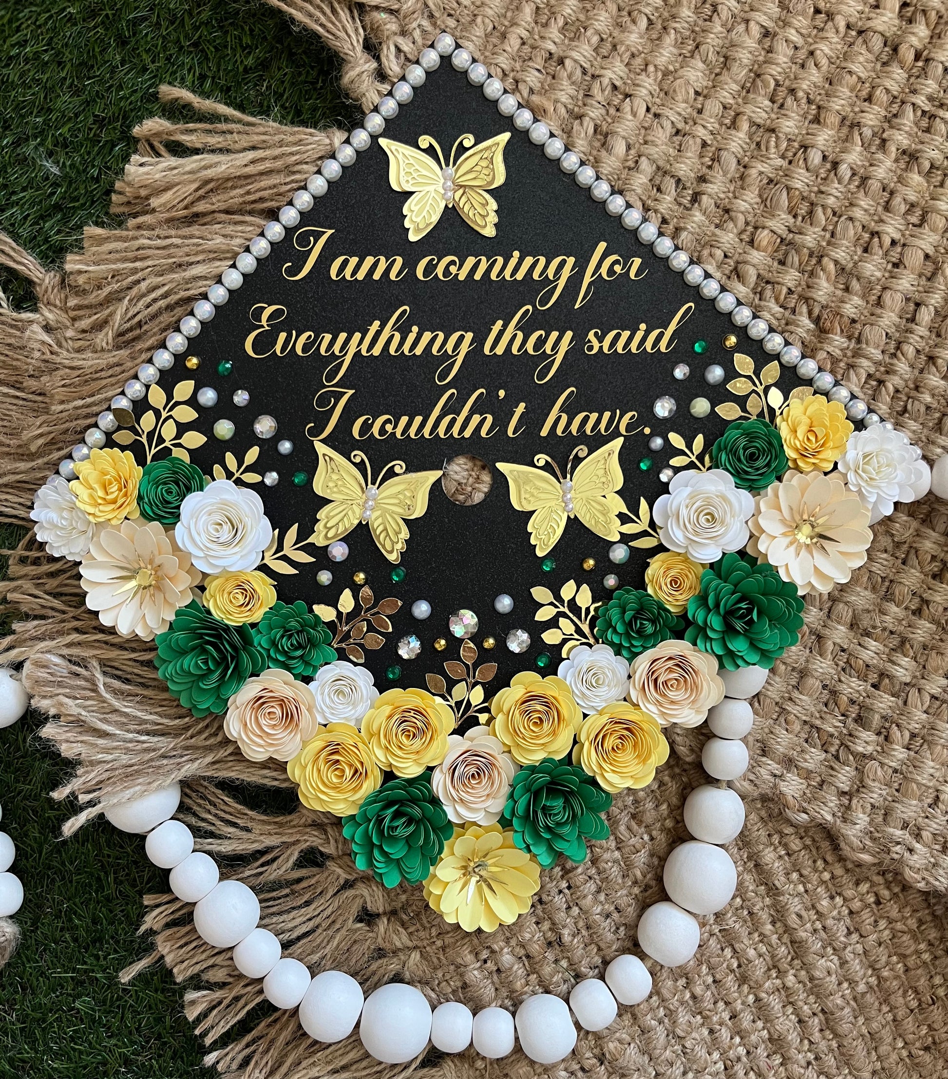 Custom Grad cap topper – Cynthia's paper flowers