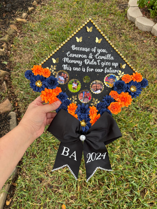 Grad Cap Topper Bottom Flowers