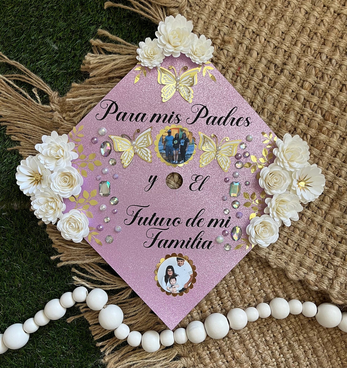 Grad Cap Topper Bling & Quote