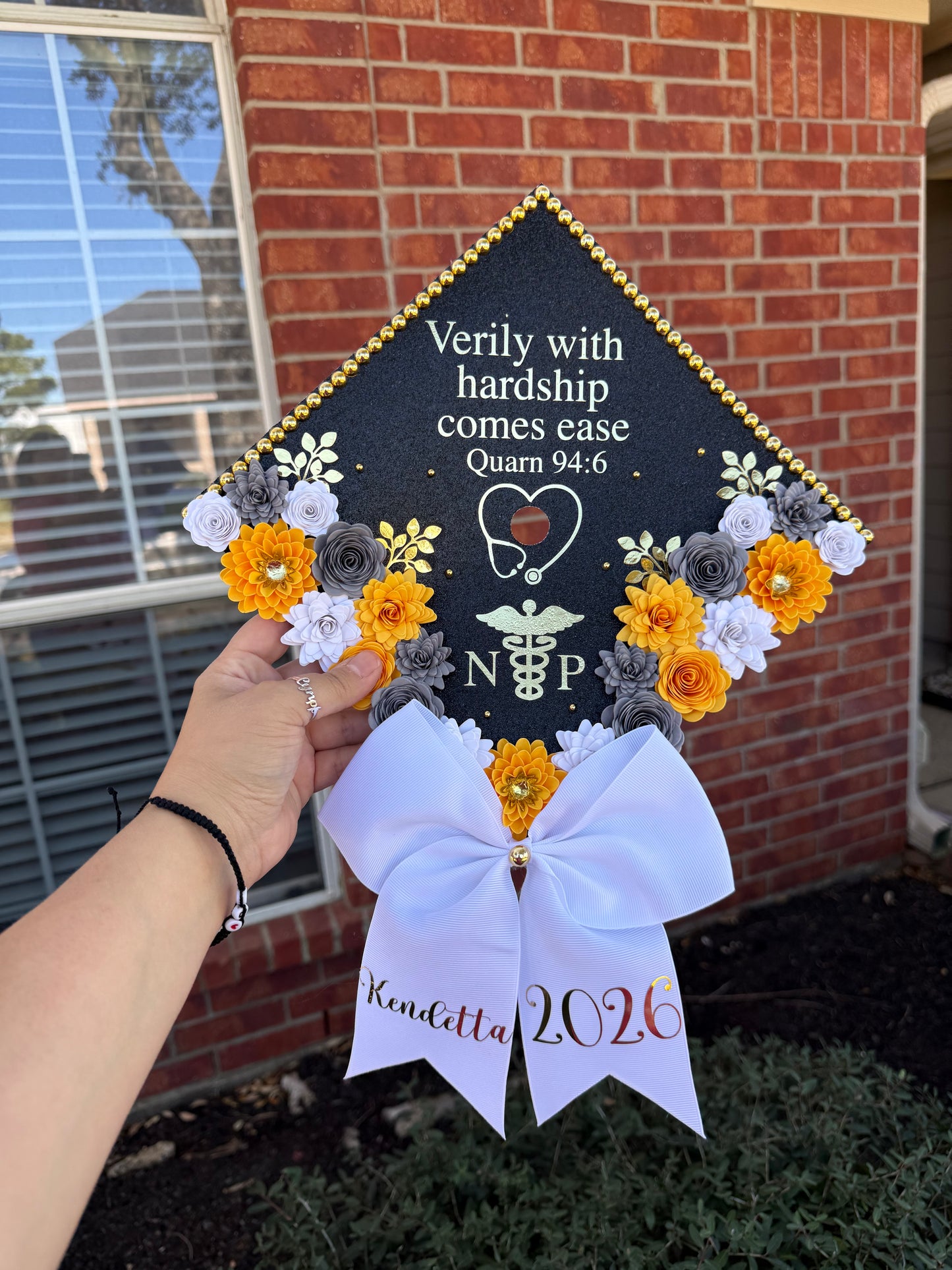 Grad Cap Topper Bottom Flowers