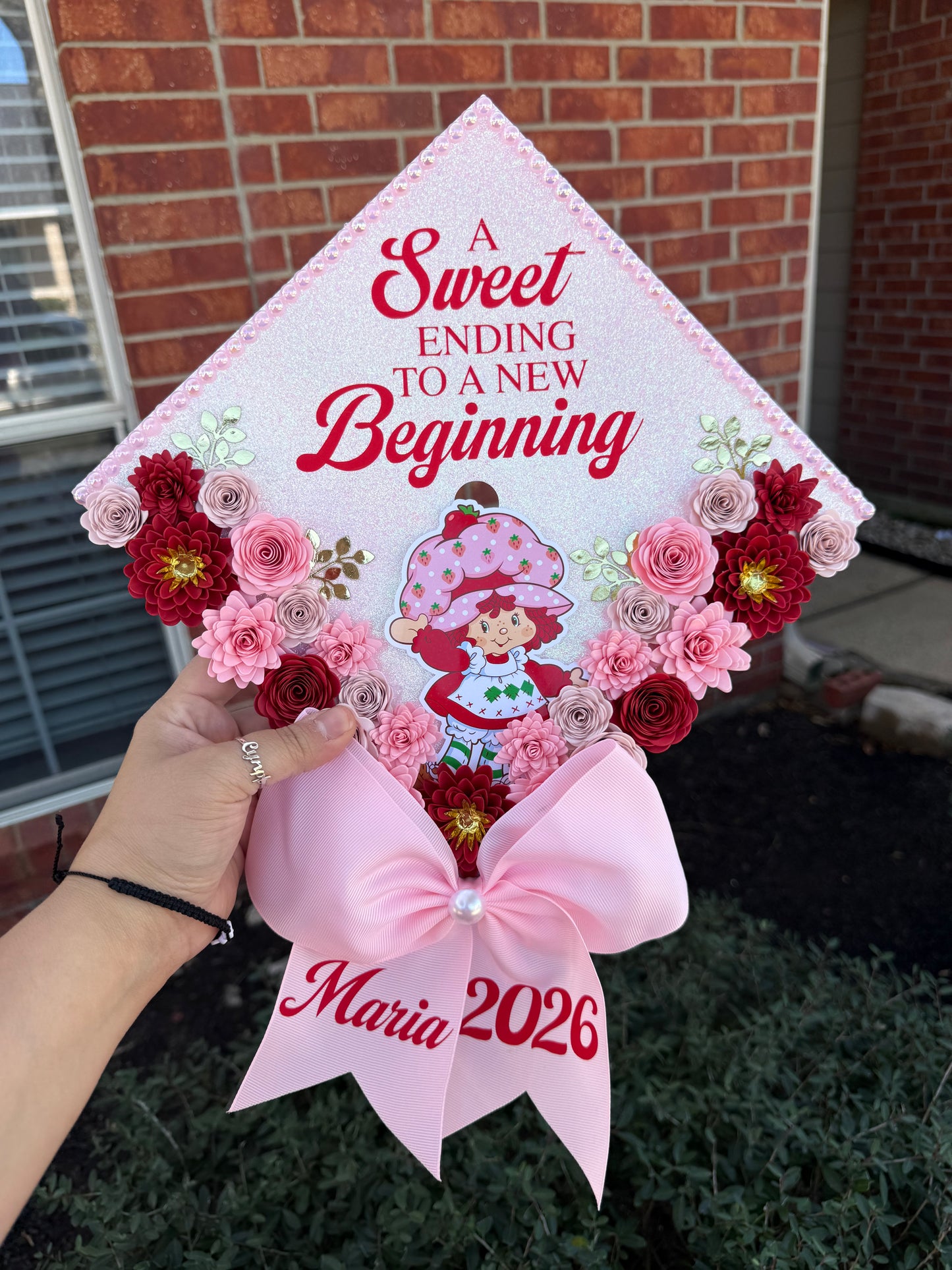 Strawberry grad cap