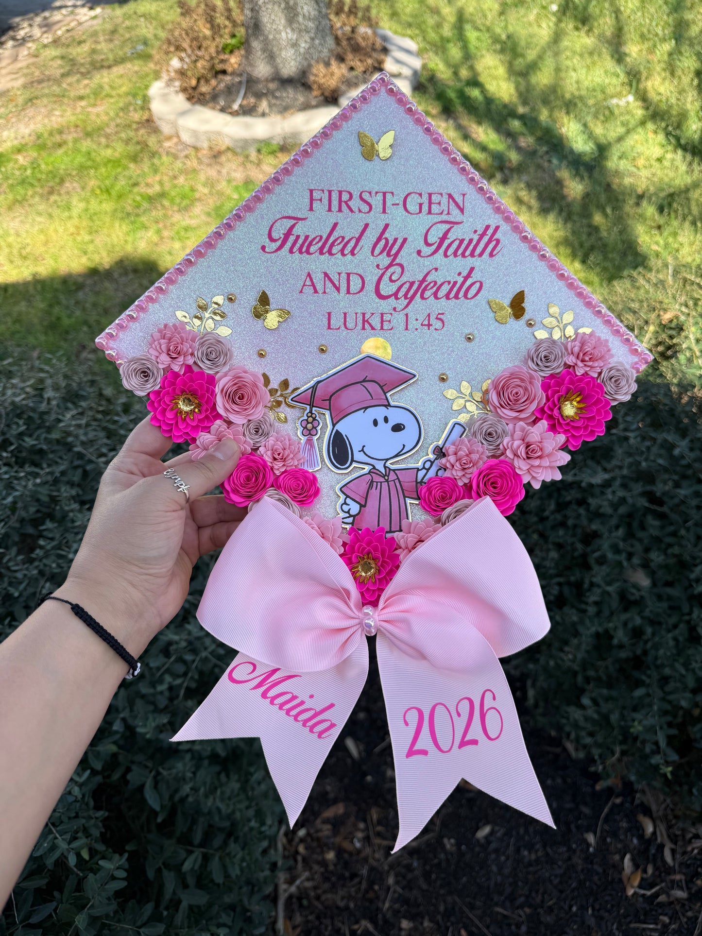 Grad Cap Topper Bottom Flowers