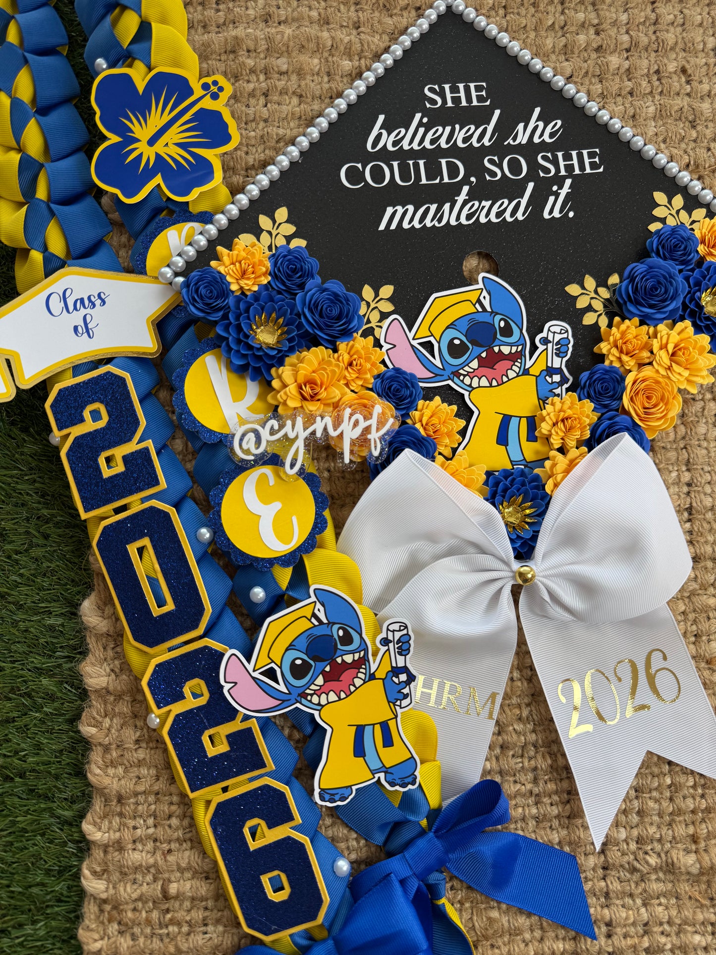 Grad cap topper & Grad Lei Bundle