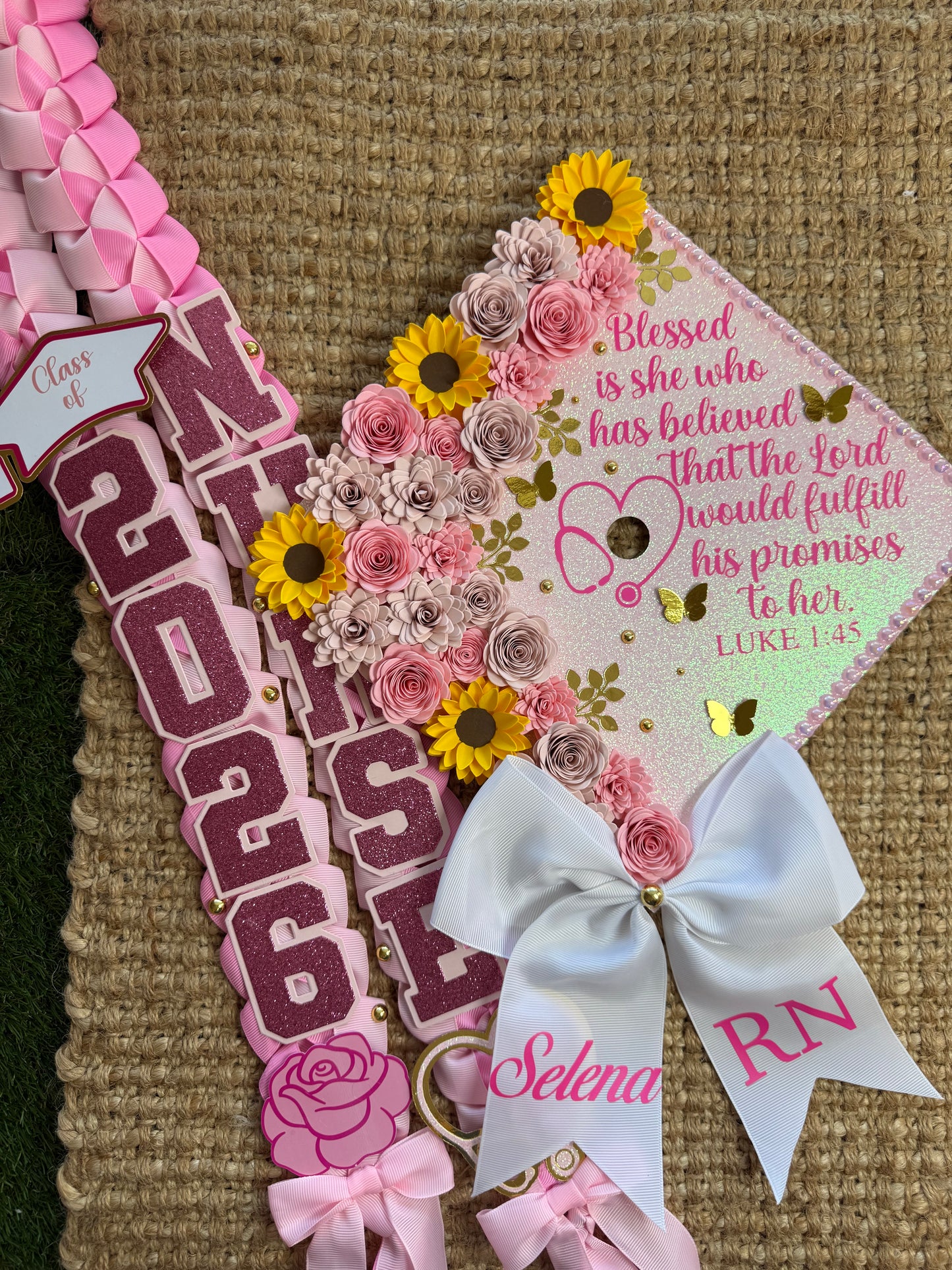 Grad cap topper & Grad Lei Bundle