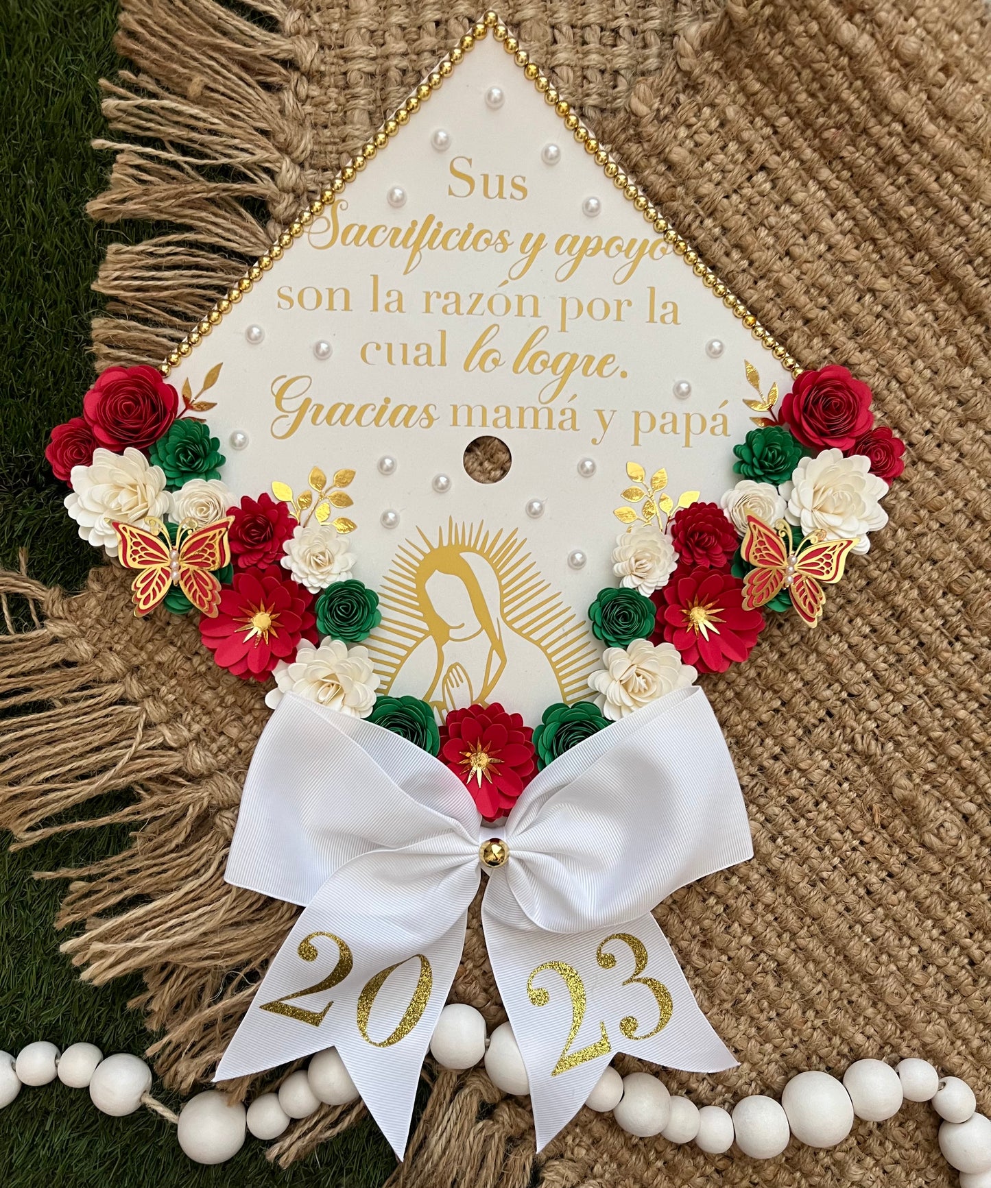 Grad Cap Topper Virgin mary