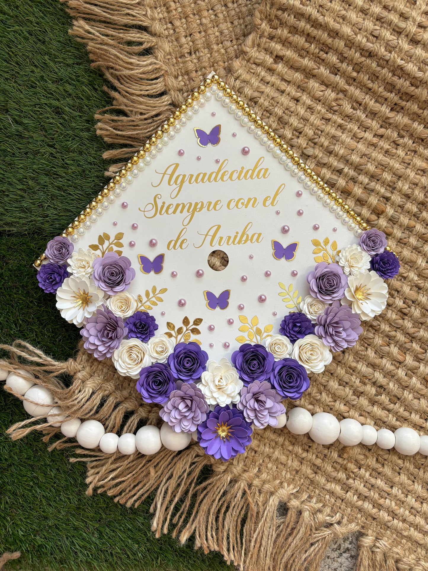 Grad Cap Topper Bottom Flowers