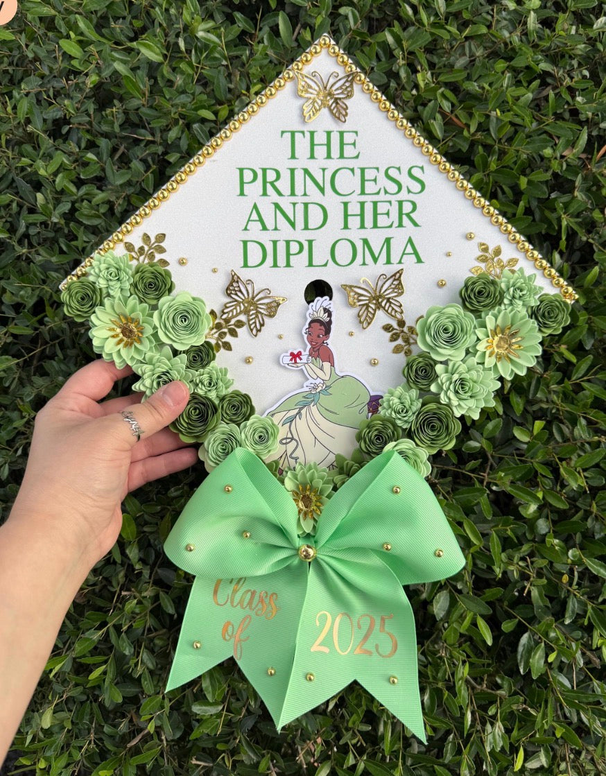 Green Princess Grad Cap
