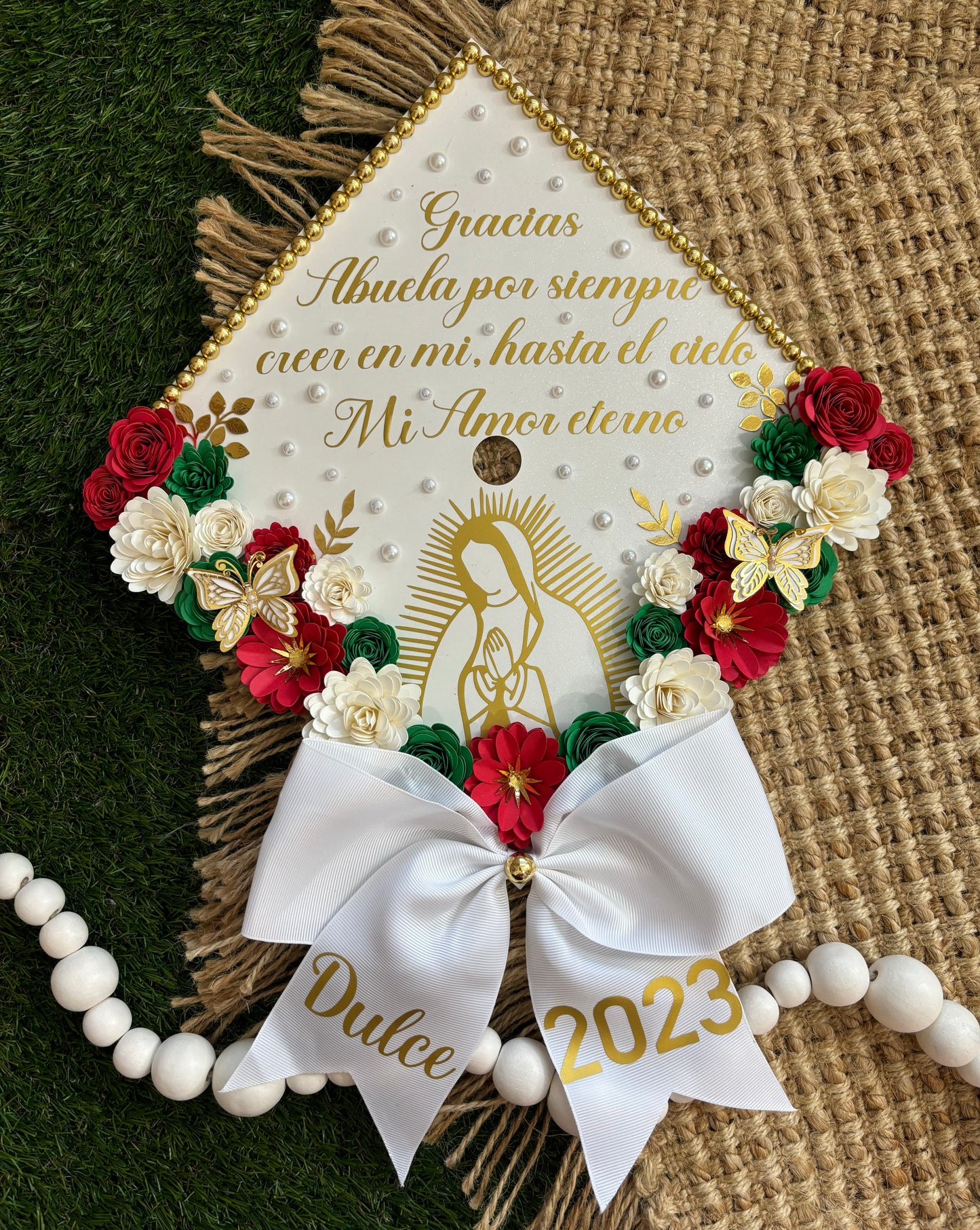 Grad Cap Topper Virgin mary