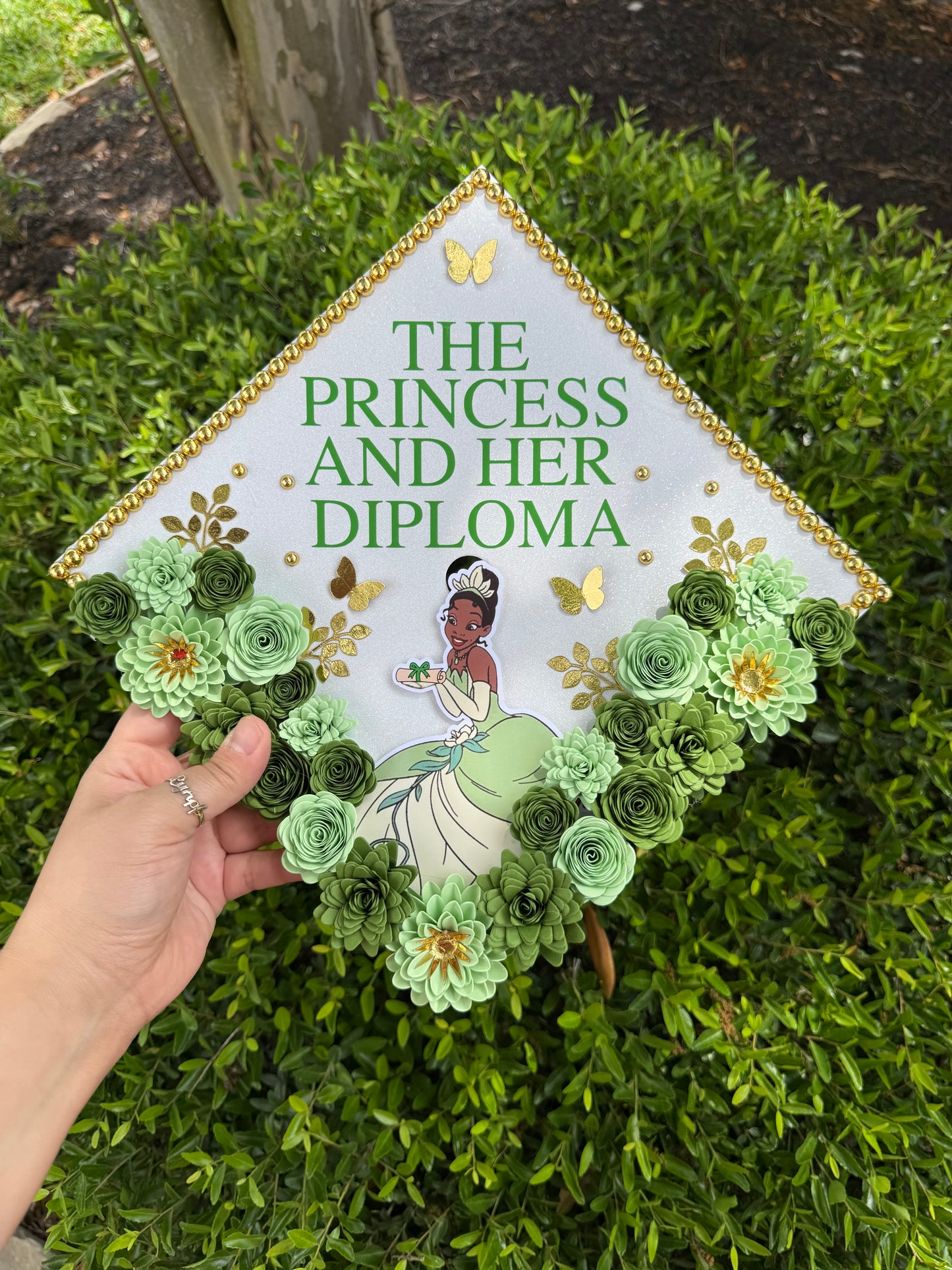 Green Princess Grad Cap