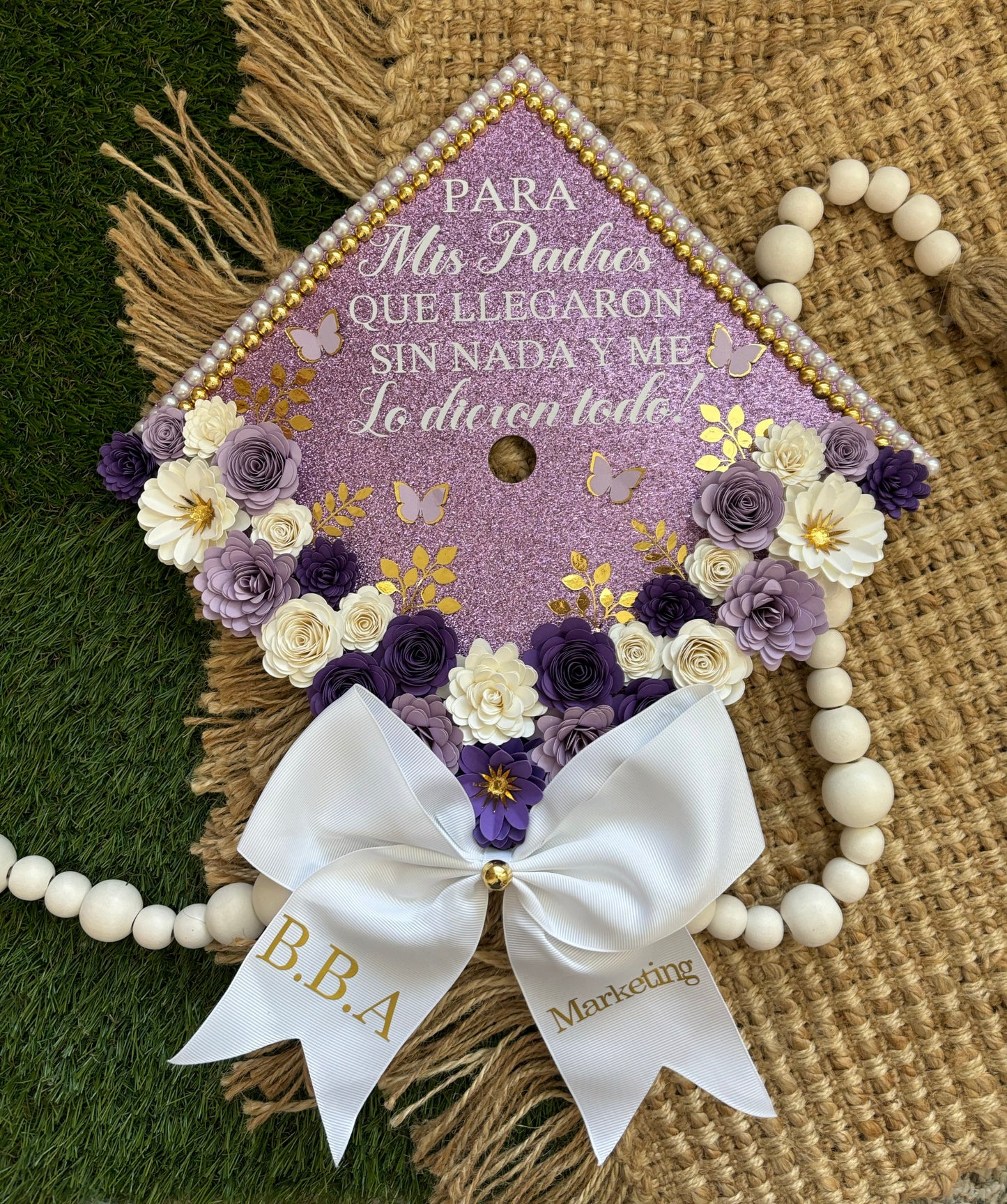 Grad Cap Topper Bottom Flowers