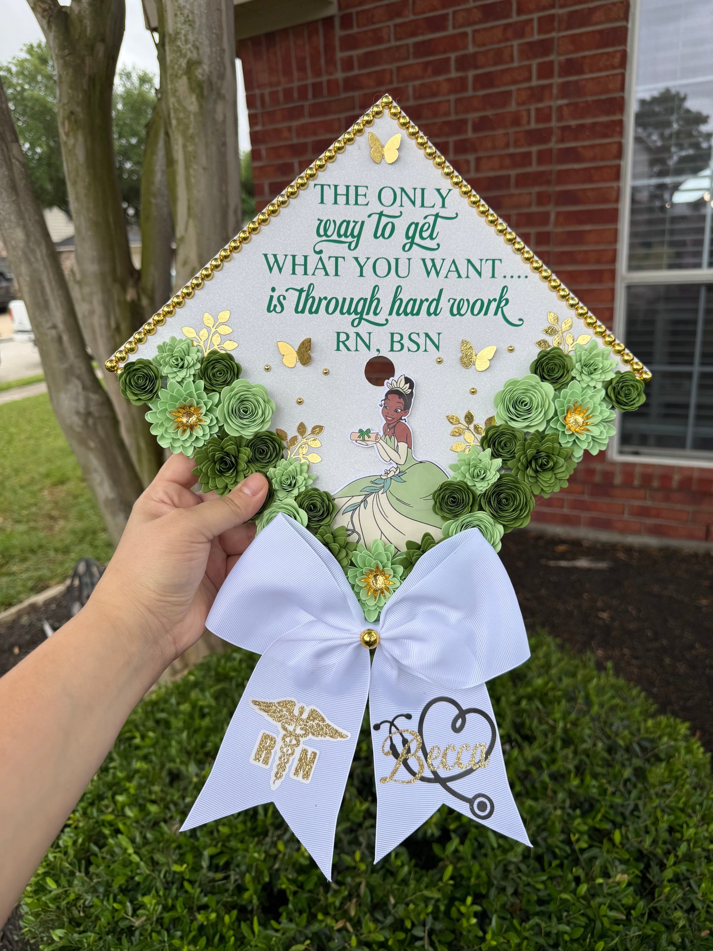 Green Princess Grad Cap