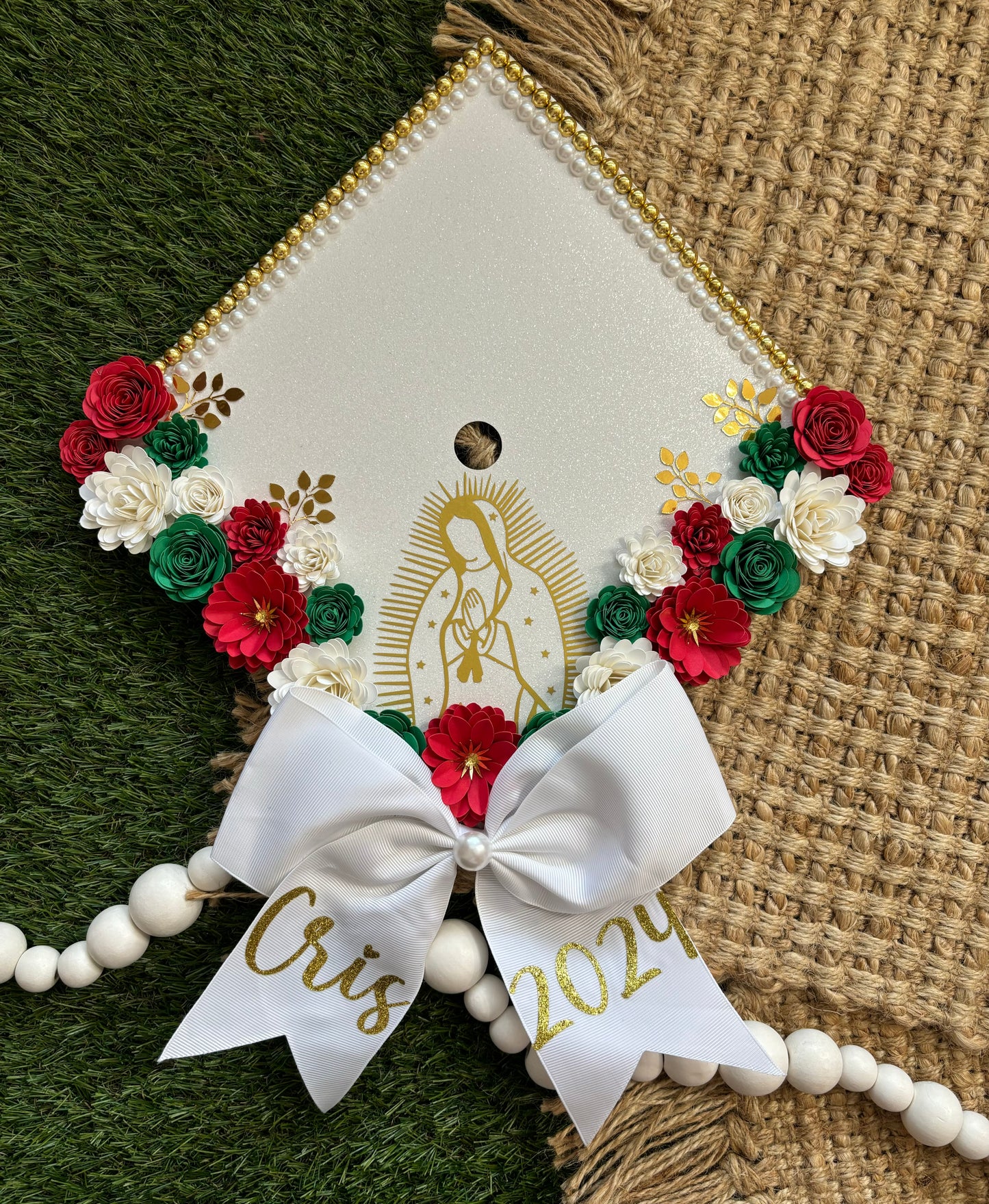 Grad Cap Topper Virgin mary