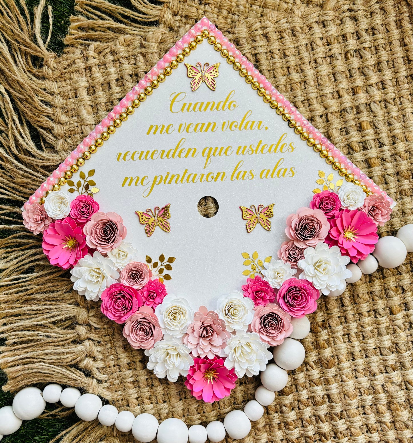 Grad Cap Topper Bottom Flowers