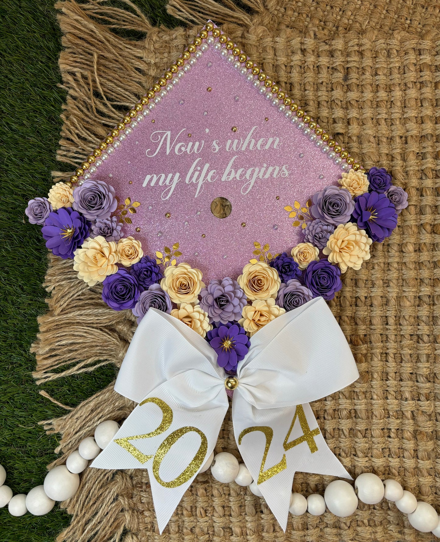 Grad Cap Topper Bottom Flowers