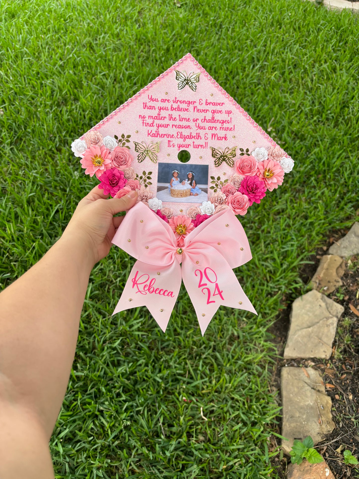 Grad Cap Topper Bottom Flowers