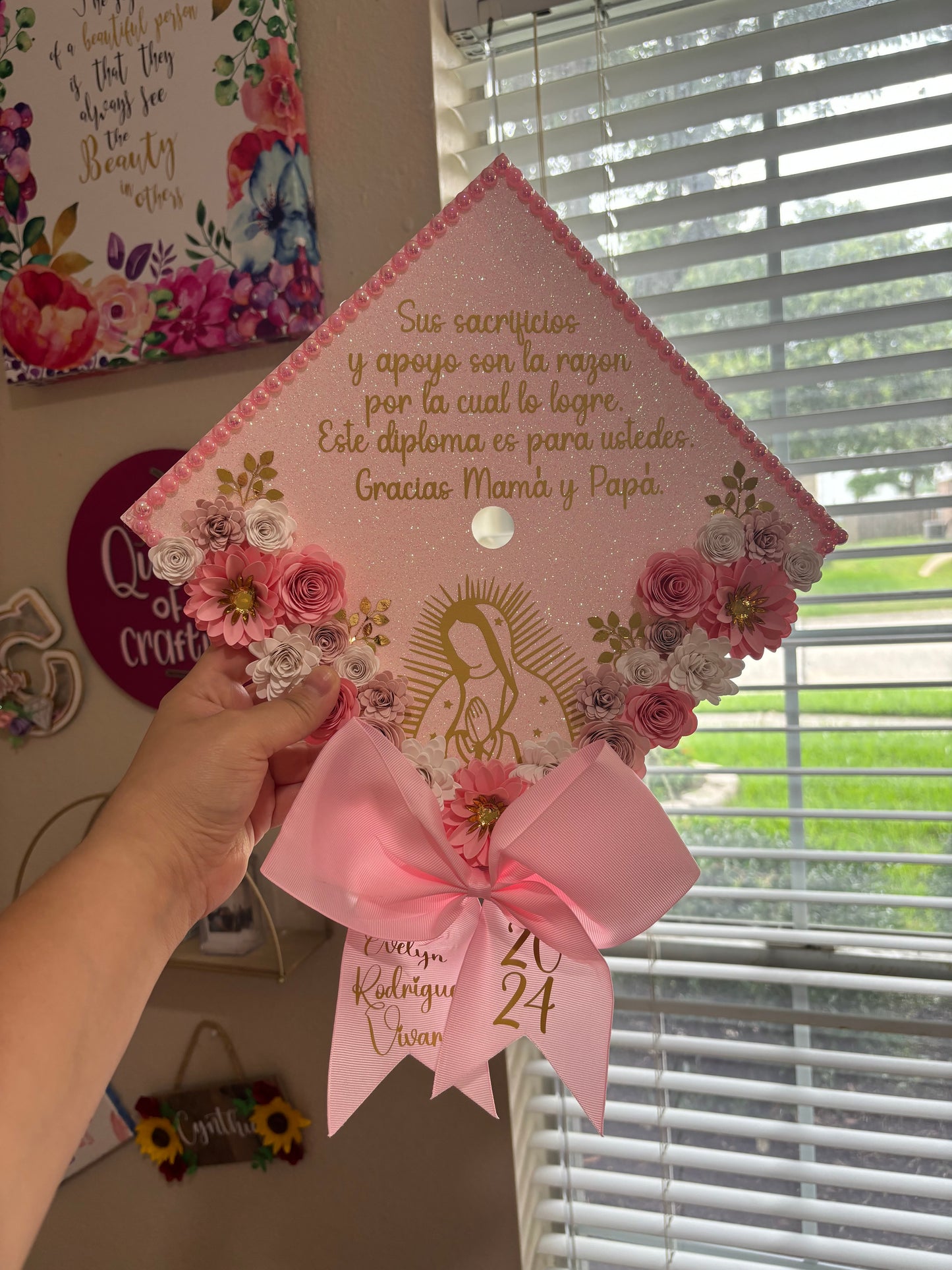 Grad Cap Topper Virgin mary