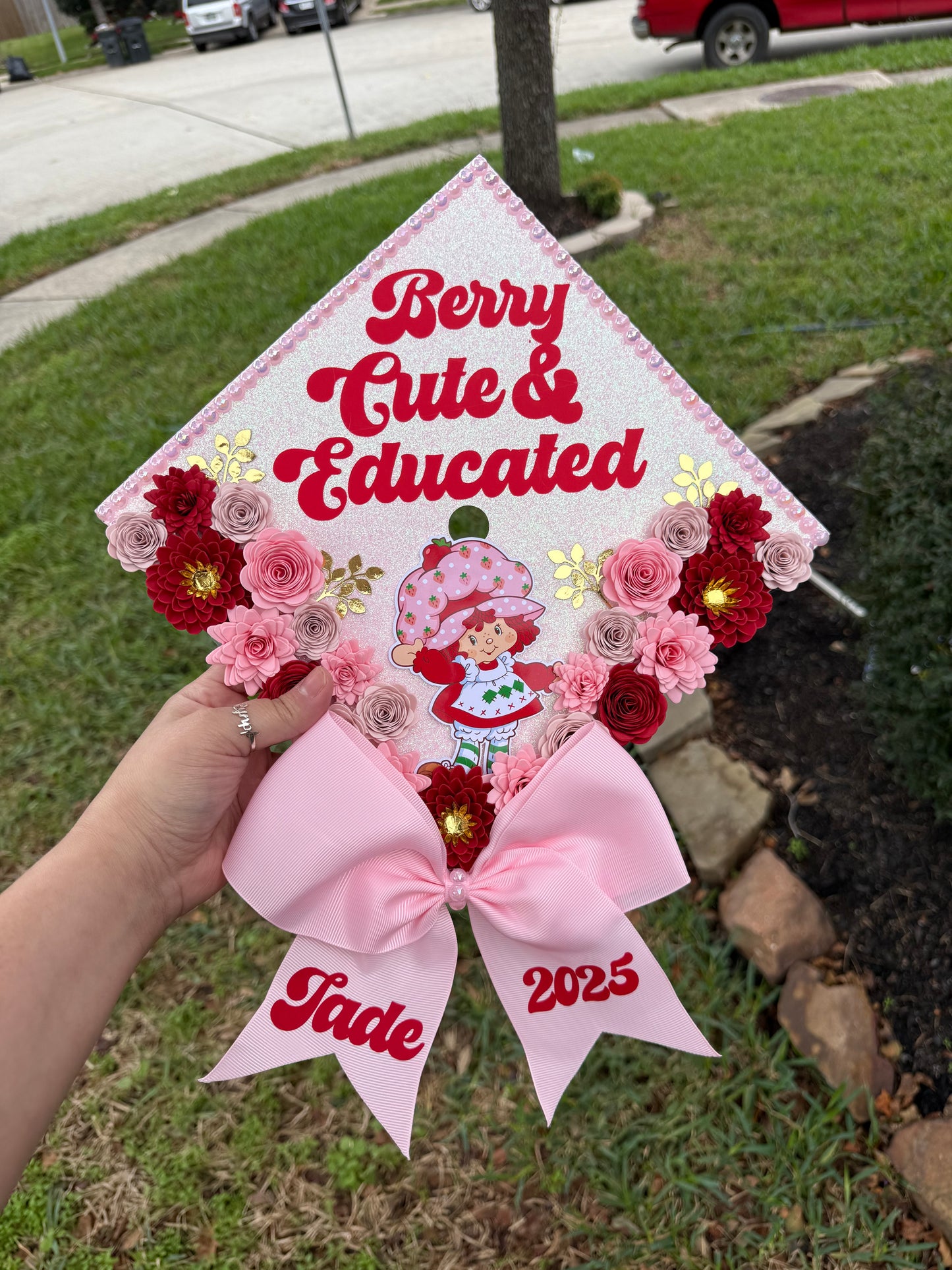 Strawberry grad cap