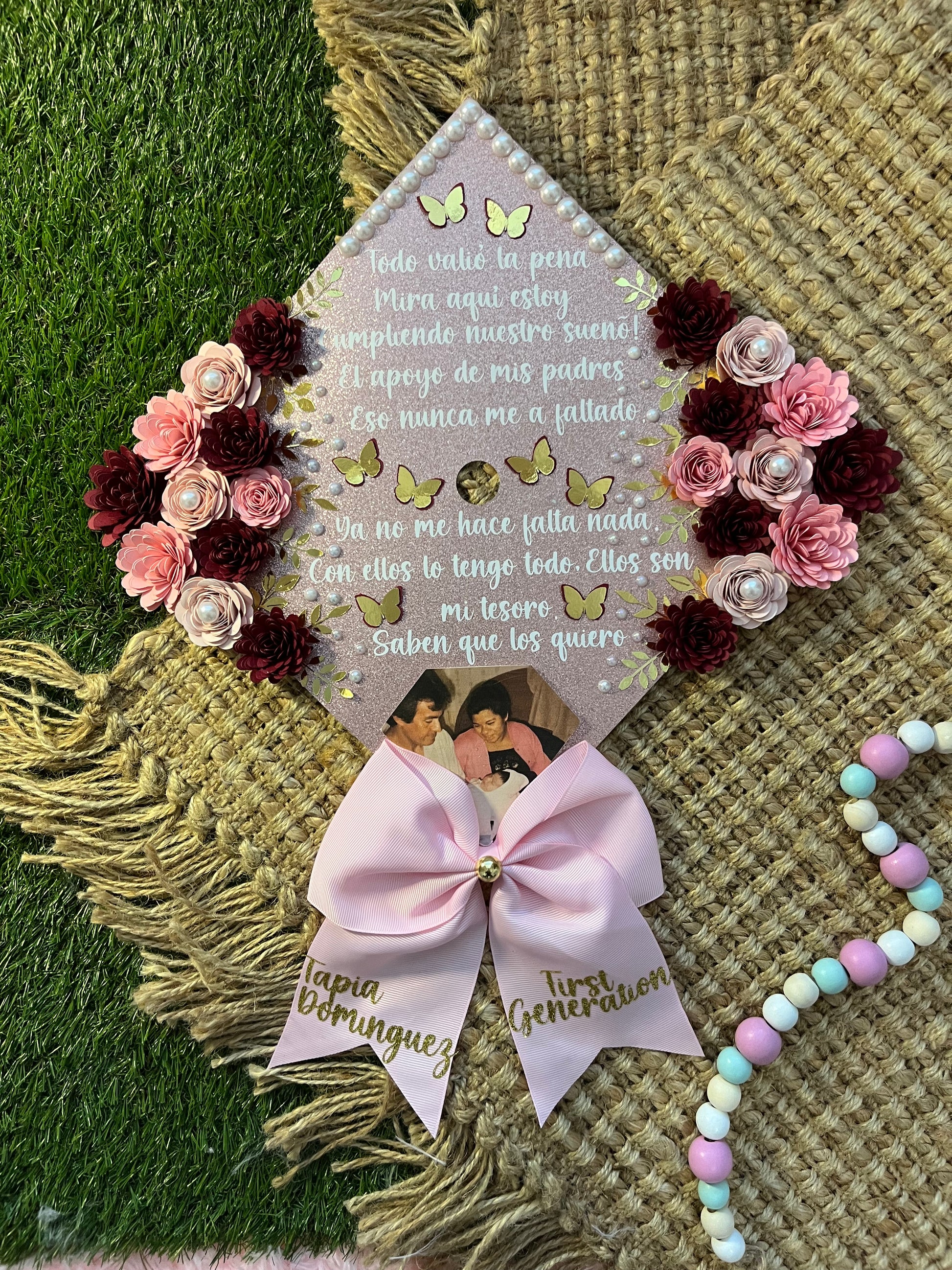 Custom Grad cap topper – Cynthia's paper flowers